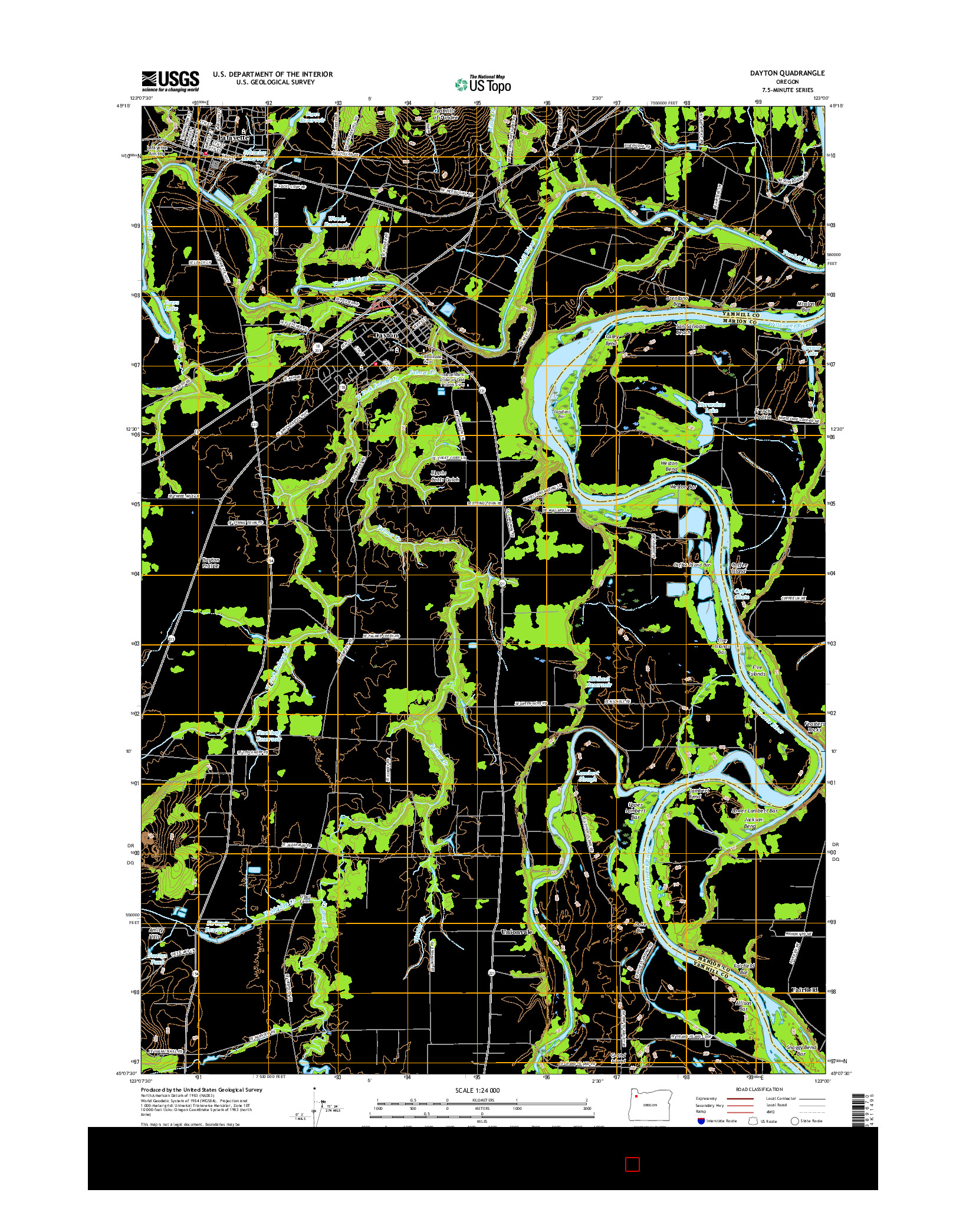 USGS US TOPO 7.5-MINUTE MAP FOR DAYTON, OR 2017