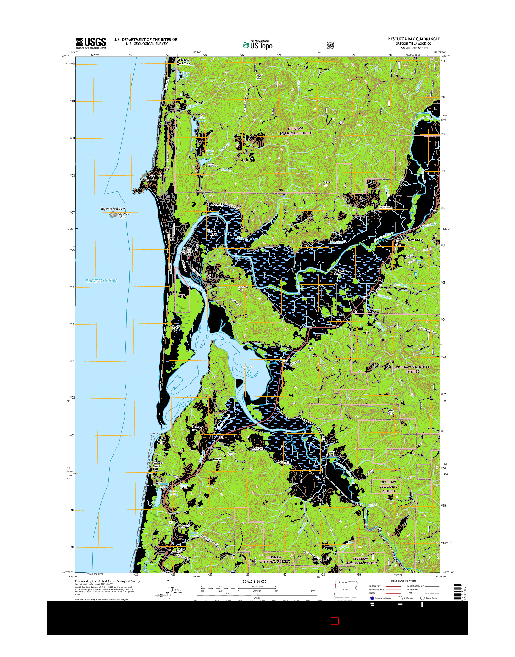 USGS US TOPO 7.5-MINUTE MAP FOR NESTUCCA BAY, OR 2017