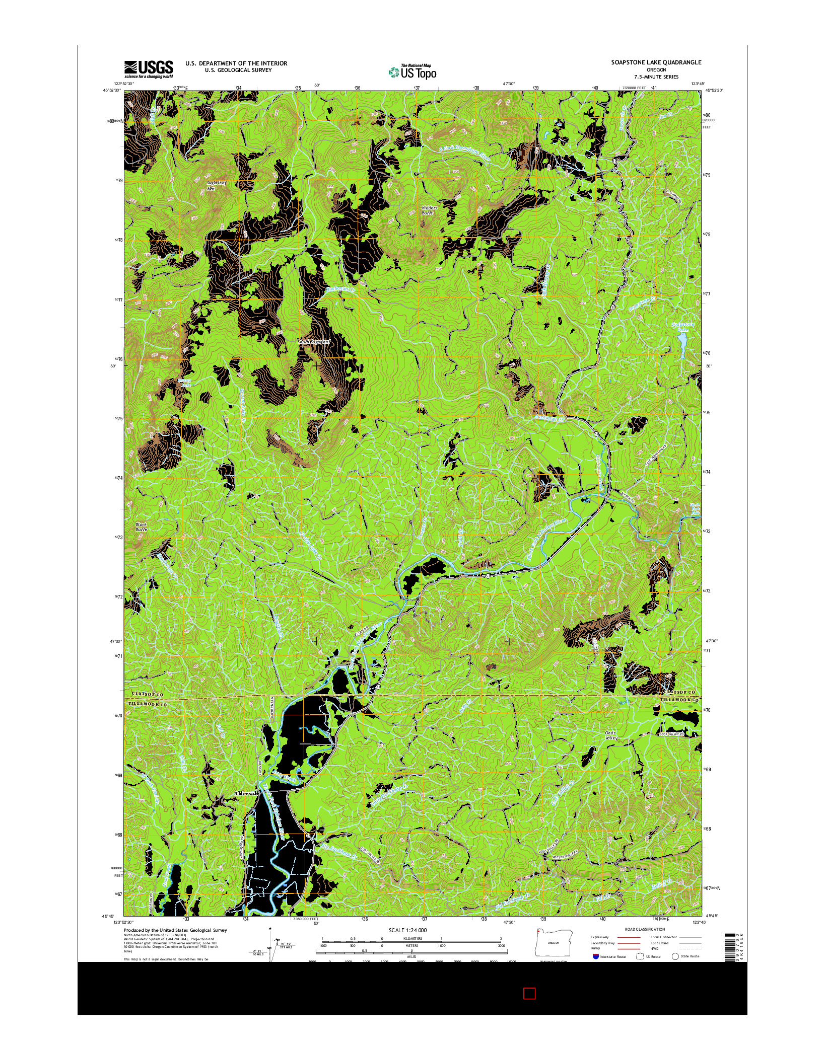 USGS US TOPO 7.5-MINUTE MAP FOR SOAPSTONE LAKE, OR 2017