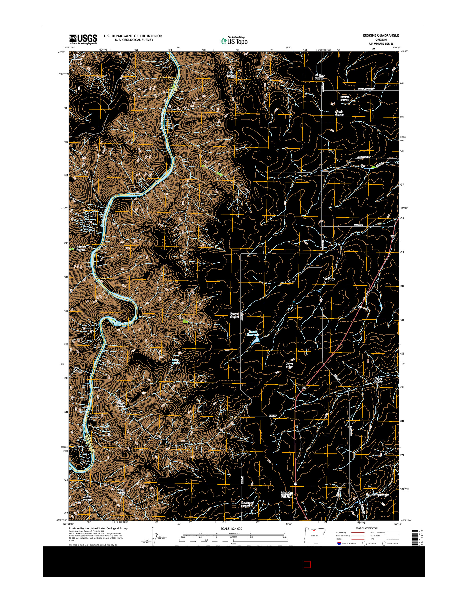 USGS US TOPO 7.5-MINUTE MAP FOR ERSKINE, OR 2017