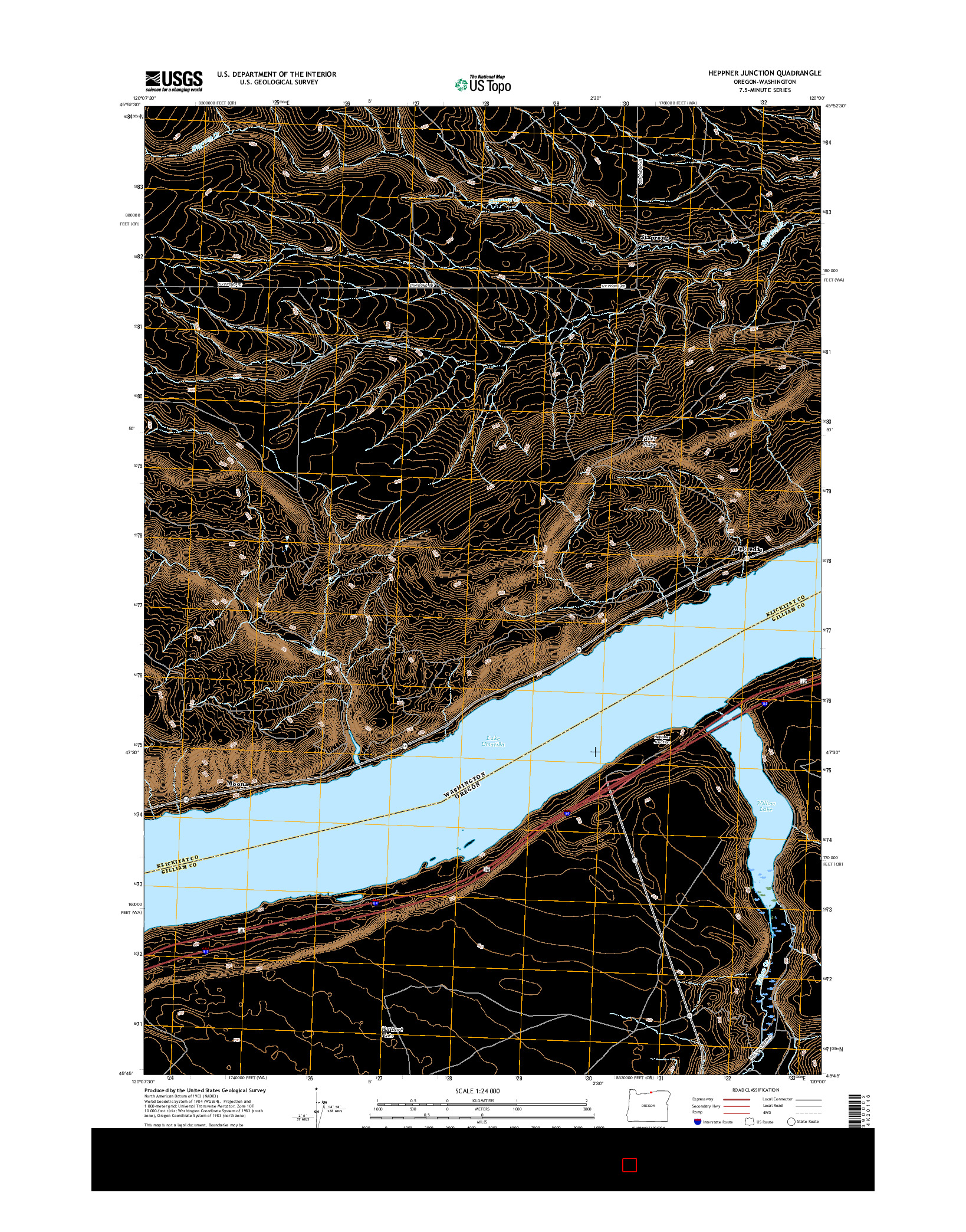 USGS US TOPO 7.5-MINUTE MAP FOR HEPPNER JUNCTION, OR-WA 2017