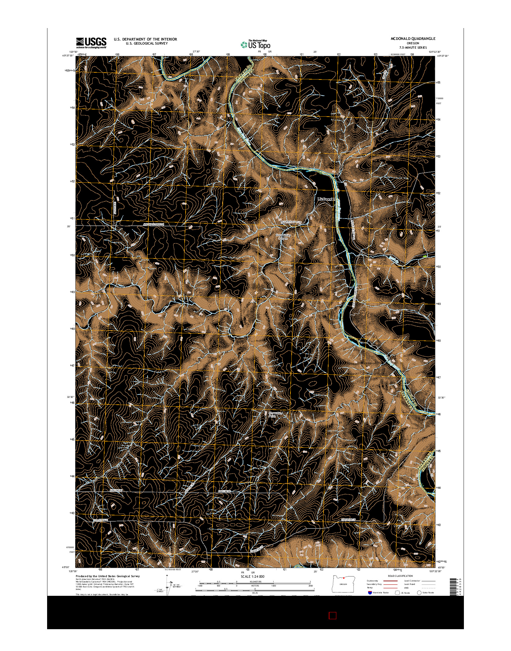 USGS US TOPO 7.5-MINUTE MAP FOR MCDONALD, OR 2017