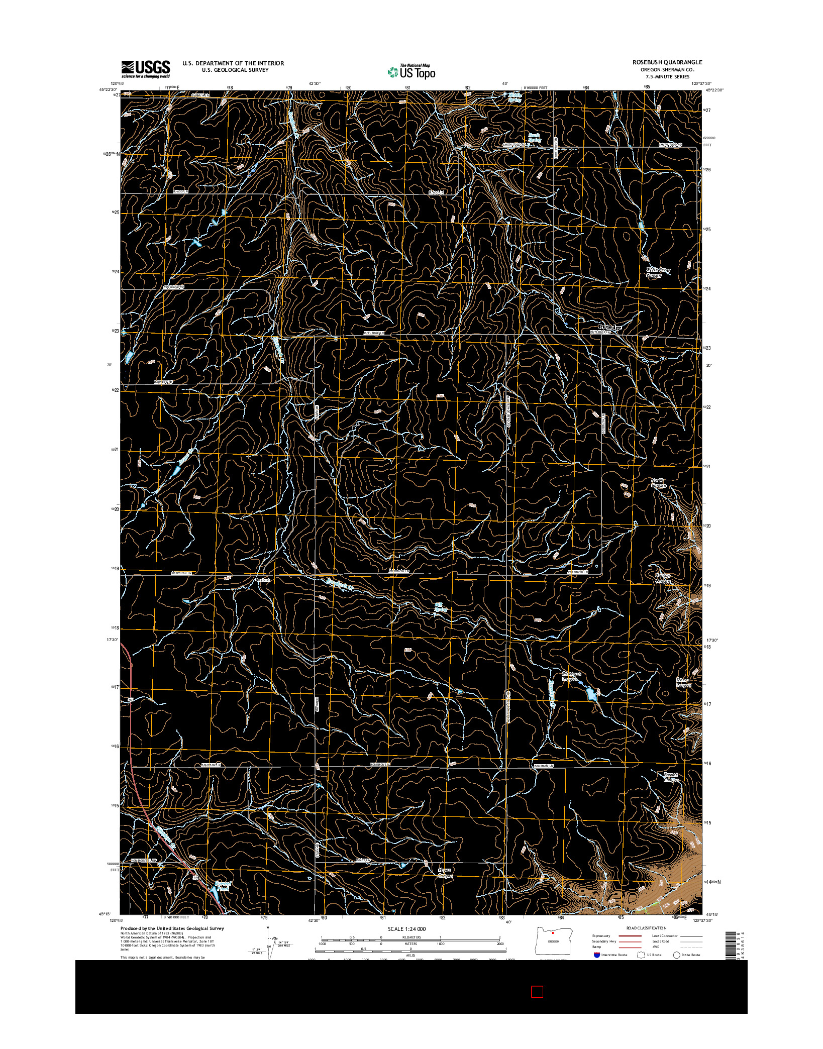 USGS US TOPO 7.5-MINUTE MAP FOR ROSEBUSH, OR 2017