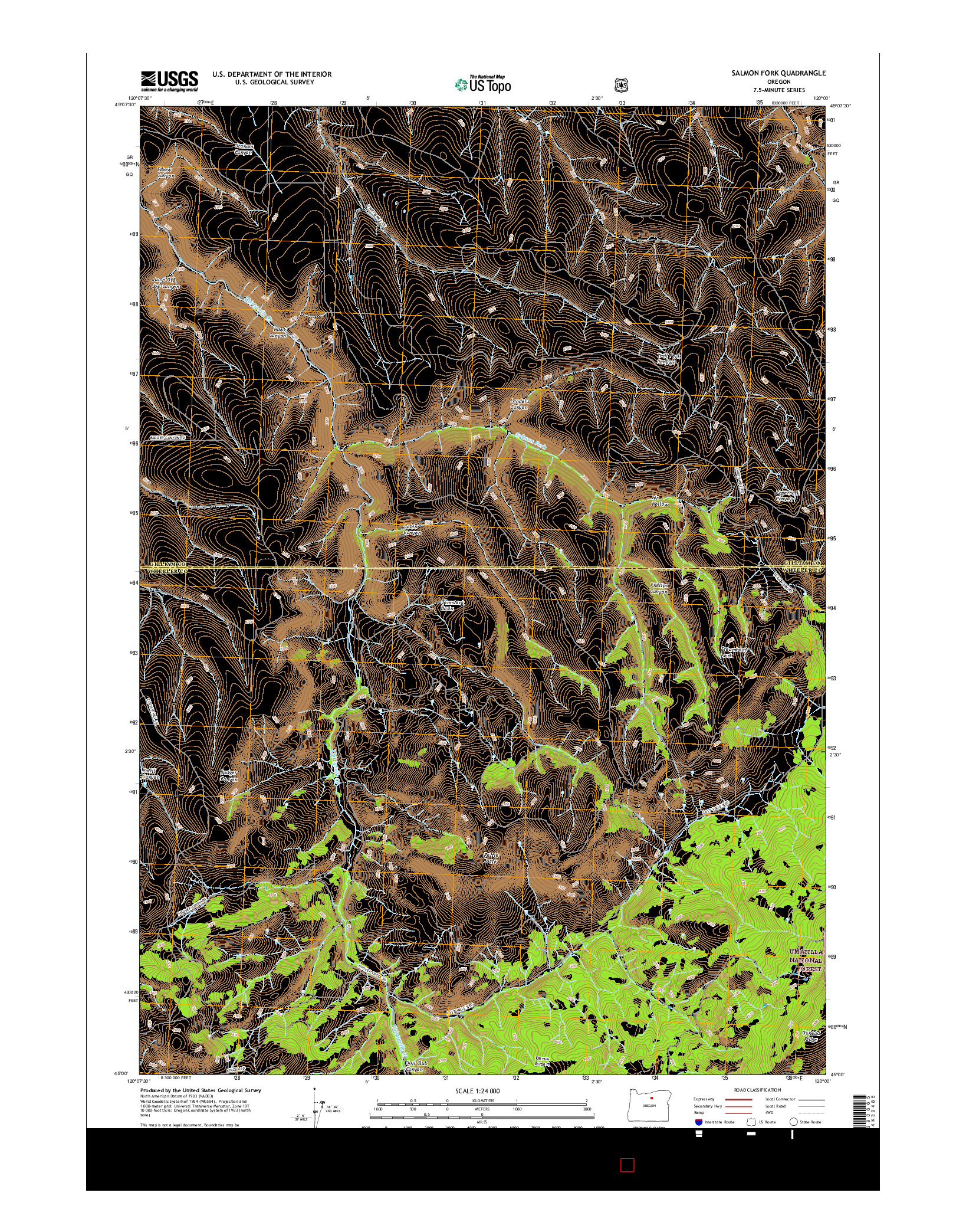 USGS US TOPO 7.5-MINUTE MAP FOR SALMON FORK, OR 2017