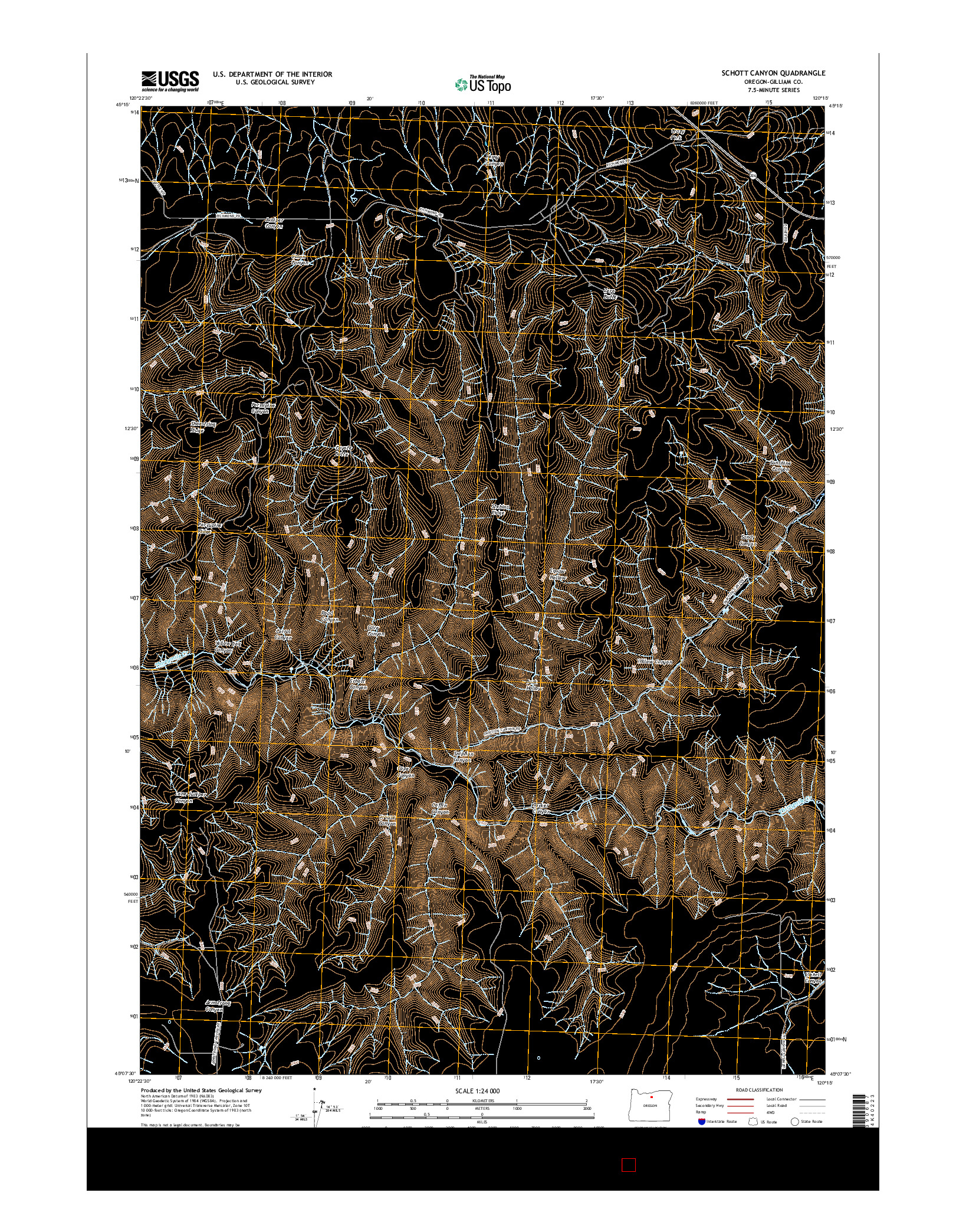 USGS US TOPO 7.5-MINUTE MAP FOR SCHOTT CANYON, OR 2017