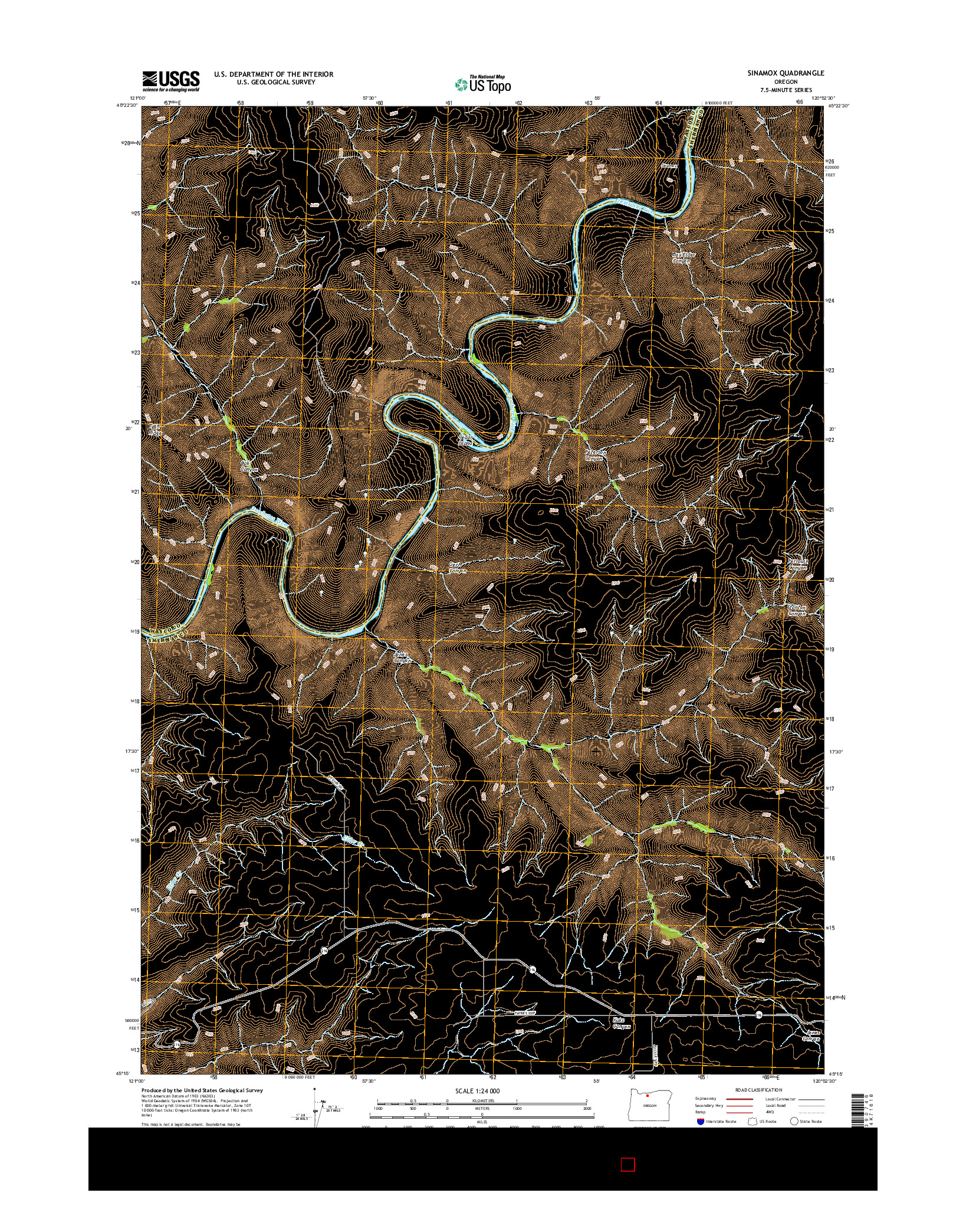 USGS US TOPO 7.5-MINUTE MAP FOR SINAMOX, OR 2017