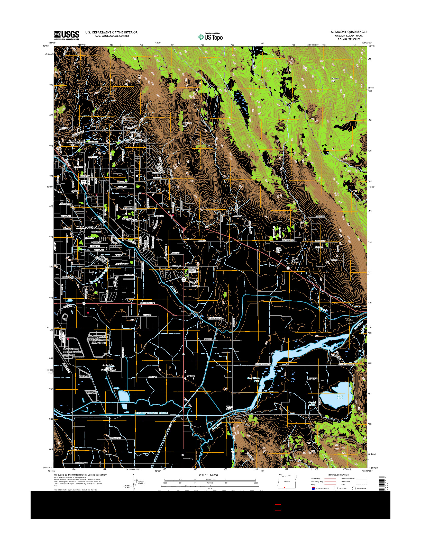 USGS US TOPO 7.5-MINUTE MAP FOR ALTAMONT, OR 2017