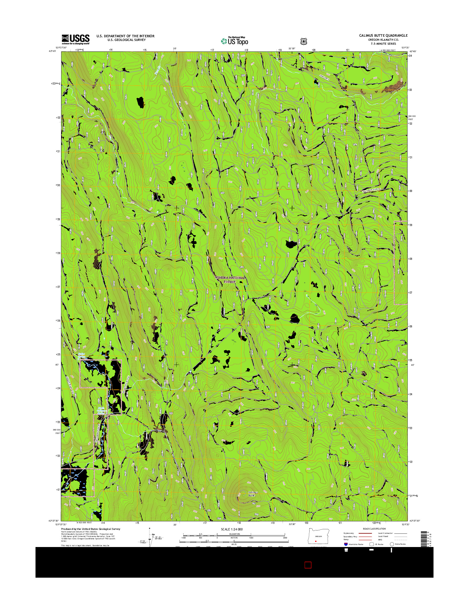 USGS US TOPO 7.5-MINUTE MAP FOR CALIMUS BUTTE, OR 2017