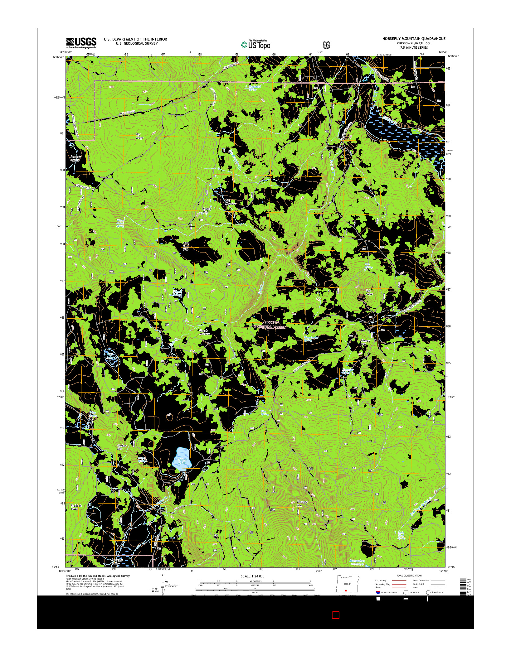 USGS US TOPO 7.5-MINUTE MAP FOR HORSEFLY MOUNTAIN, OR 2017