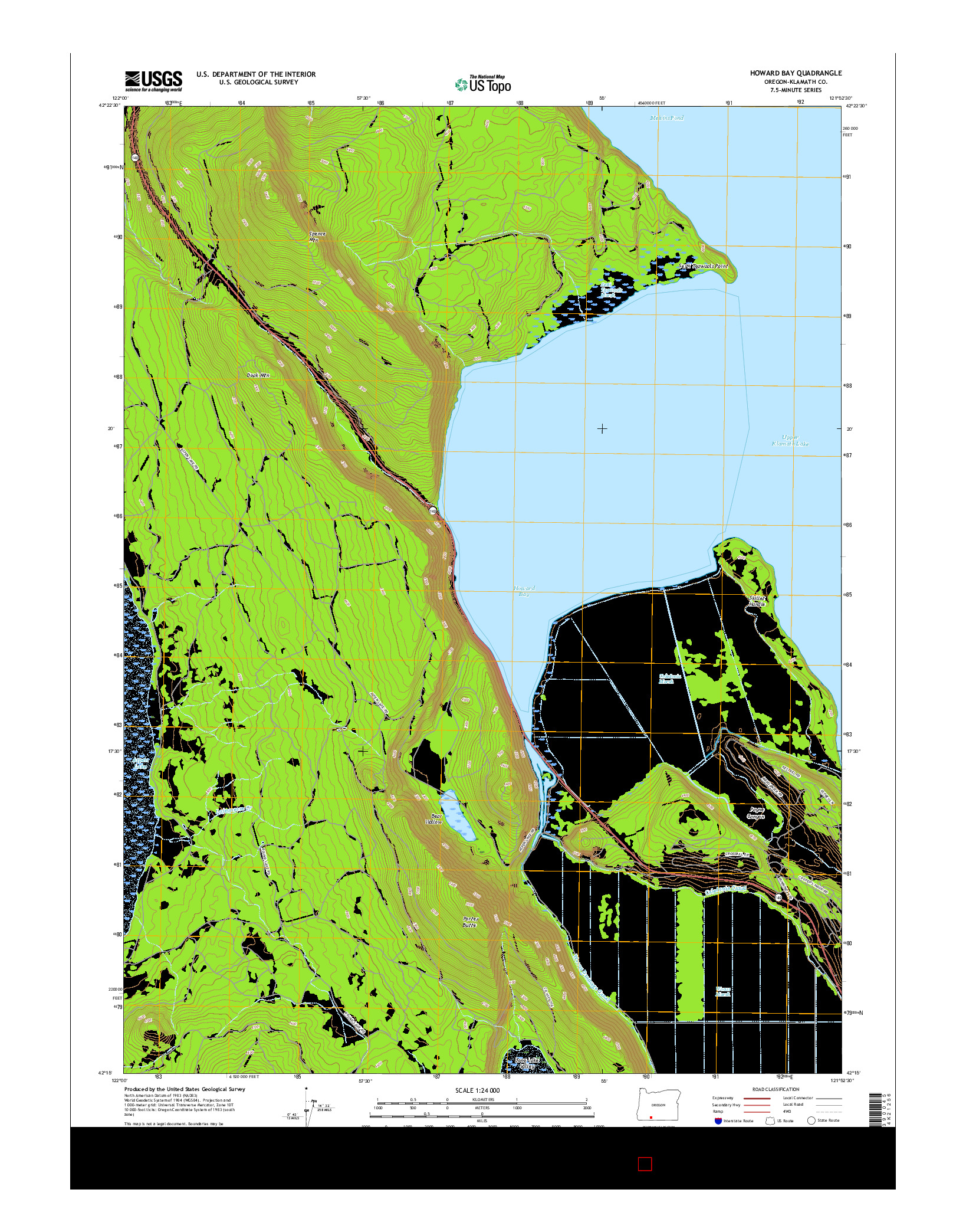 USGS US TOPO 7.5-MINUTE MAP FOR HOWARD BAY, OR 2017