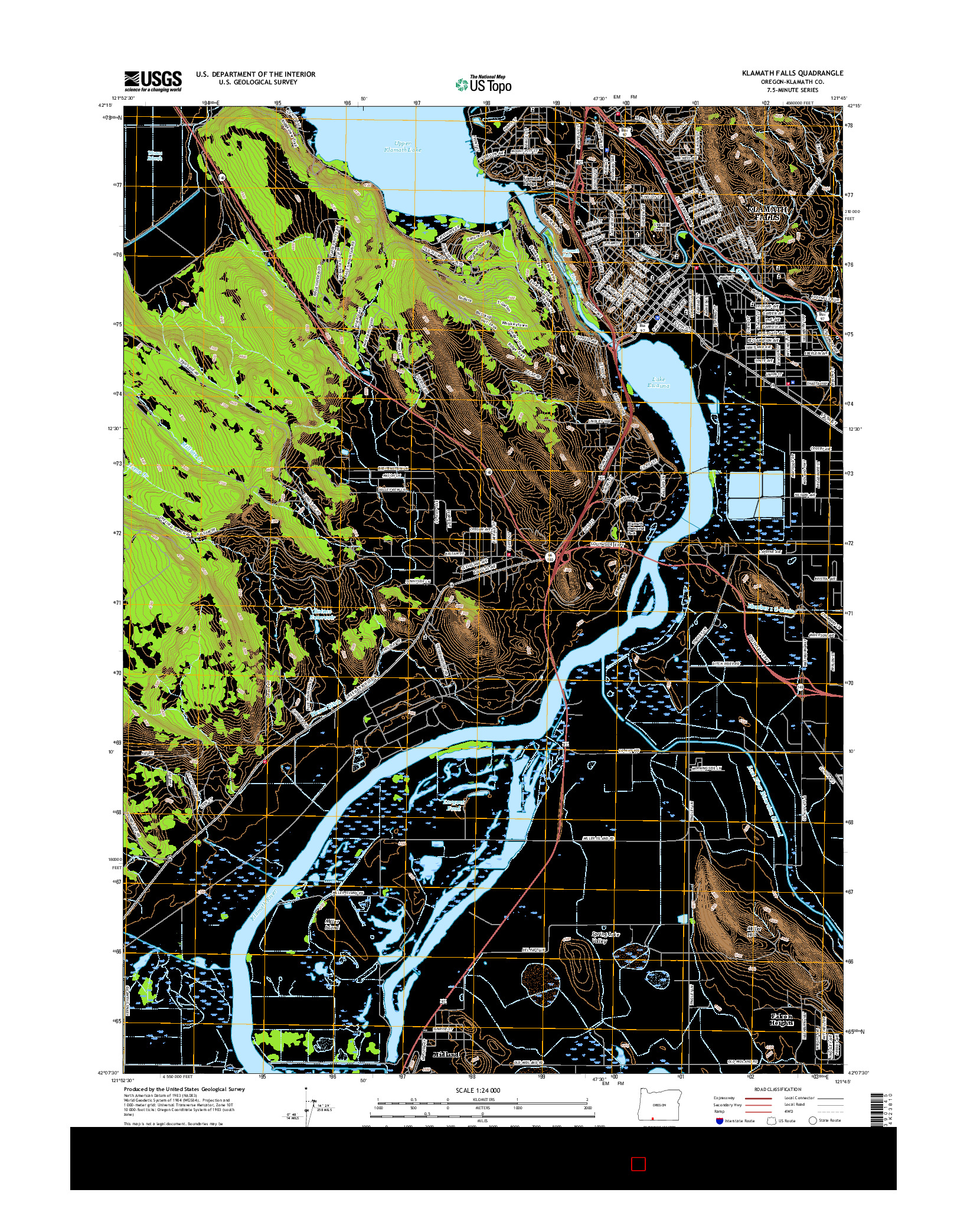 USGS US TOPO 7.5-MINUTE MAP FOR KLAMATH FALLS, OR 2017