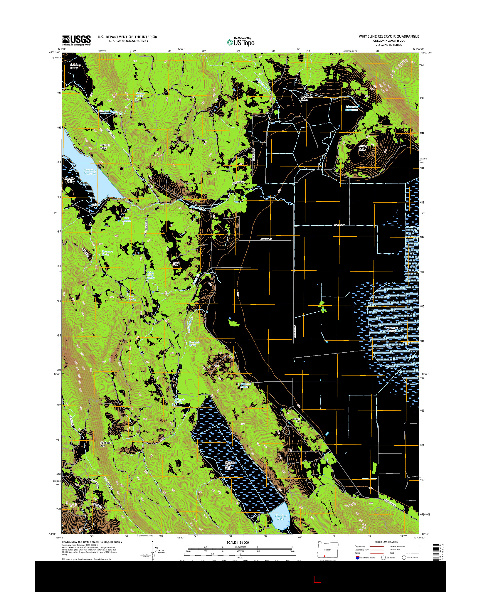 USGS US TOPO 7.5-MINUTE MAP FOR WHITELINE RESERVOIR, OR 2017