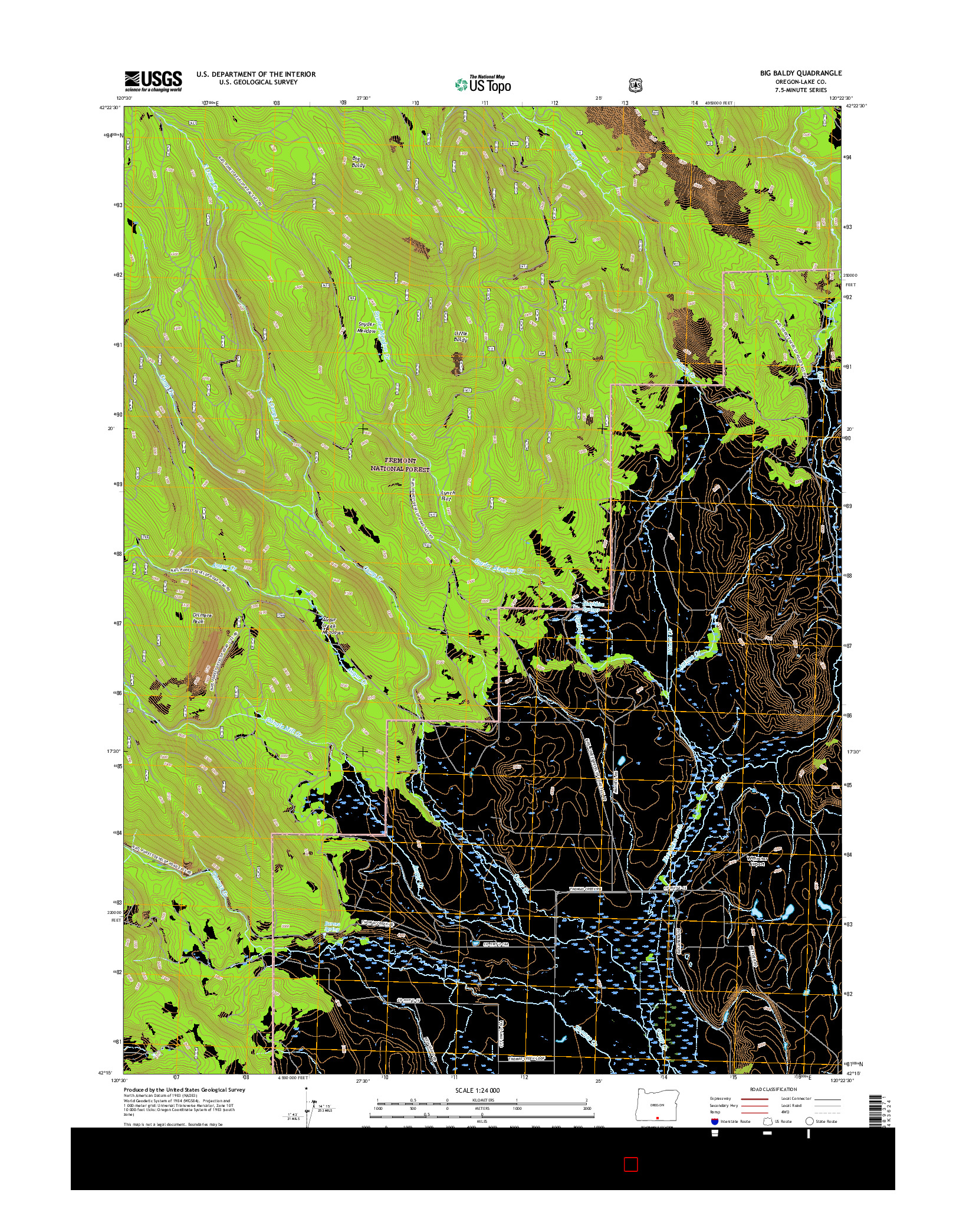 USGS US TOPO 7.5-MINUTE MAP FOR BIG BALDY, OR 2017