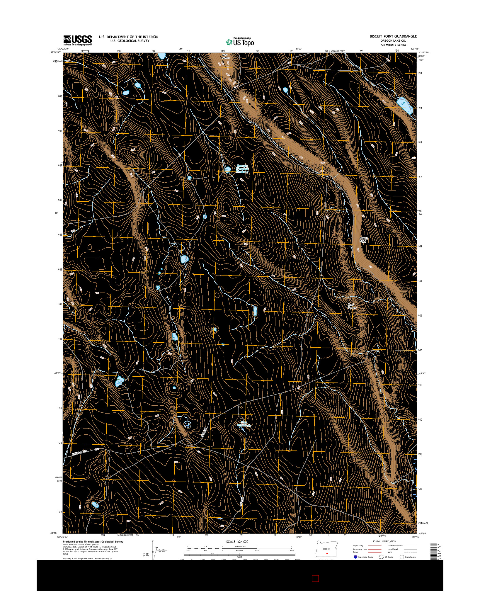 USGS US TOPO 7.5-MINUTE MAP FOR BISCUIT POINT, OR 2017