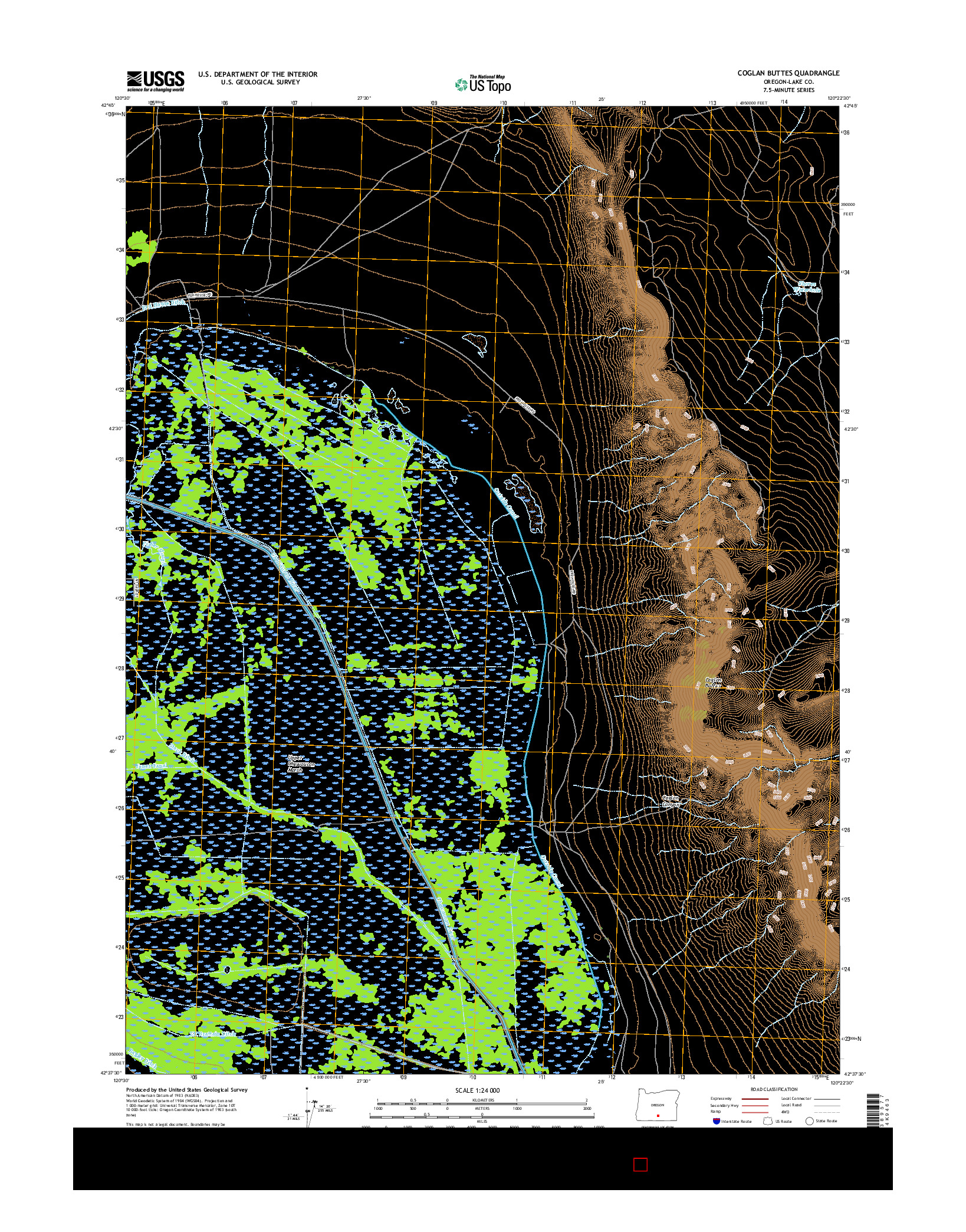 USGS US TOPO 7.5-MINUTE MAP FOR COGLAN BUTTES, OR 2017