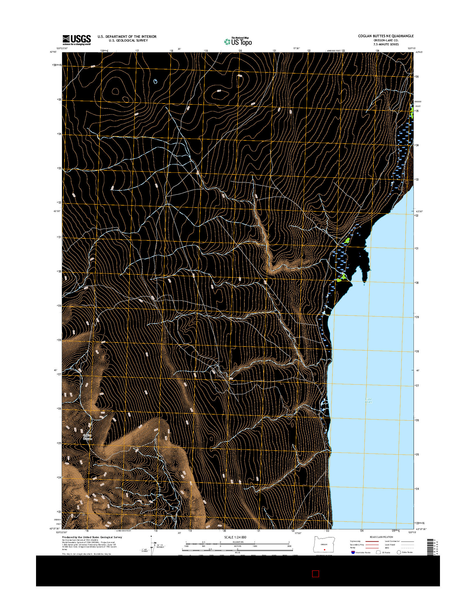 USGS US TOPO 7.5-MINUTE MAP FOR COGLAN BUTTES NE, OR 2017