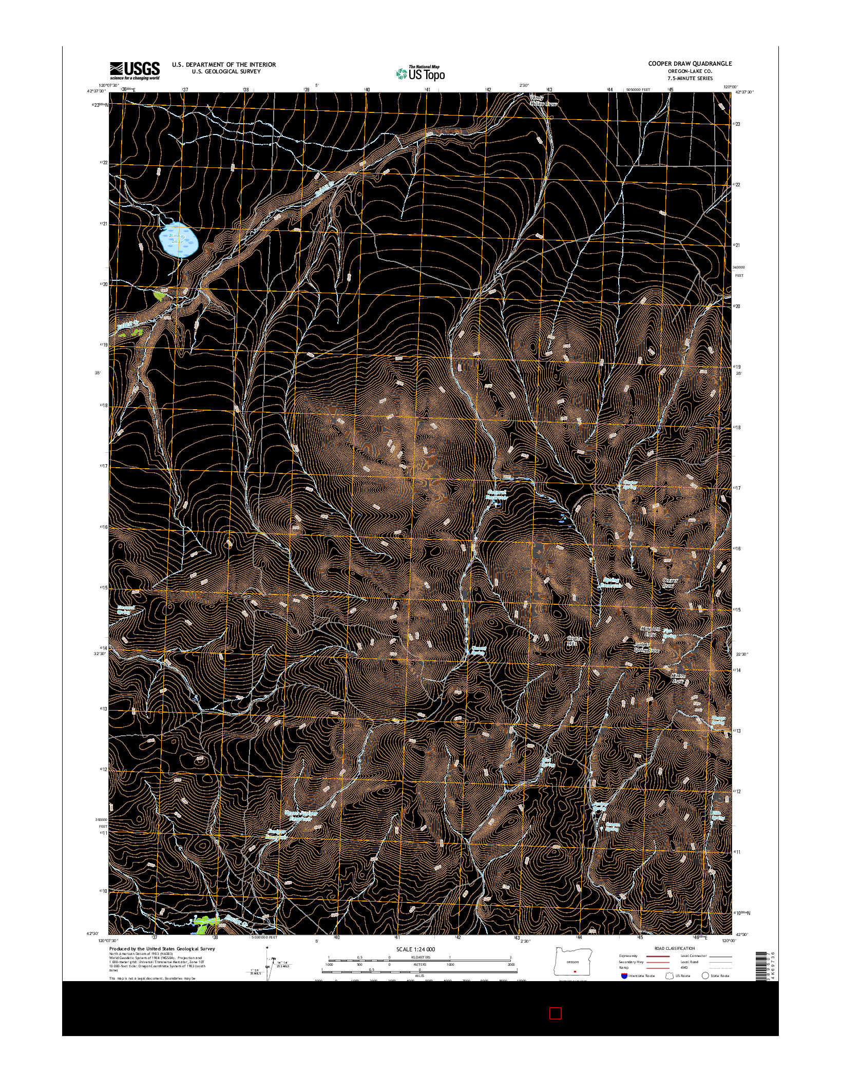 USGS US TOPO 7.5-MINUTE MAP FOR COOPER DRAW, OR 2017