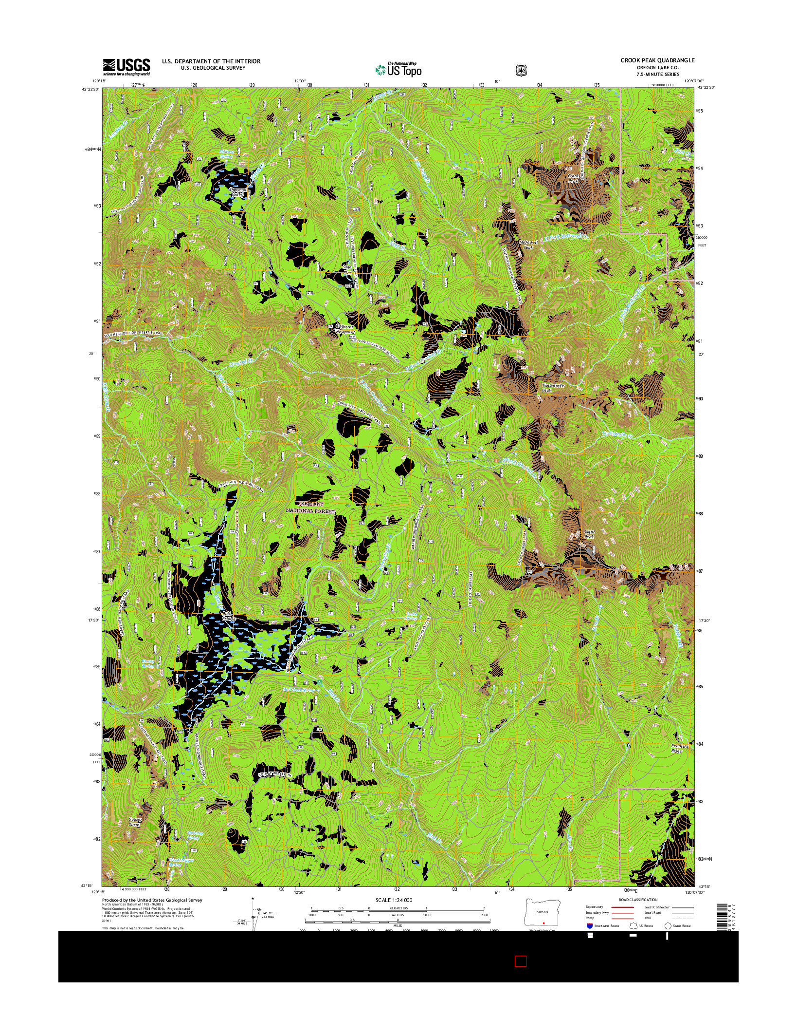 USGS US TOPO 7.5-MINUTE MAP FOR CROOK PEAK, OR 2017