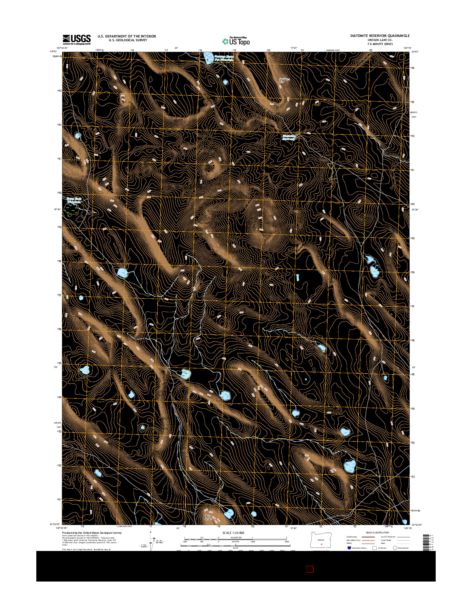 USGS US TOPO 7.5-MINUTE MAP FOR DIATOMITE RESERVOIR, OR 2017