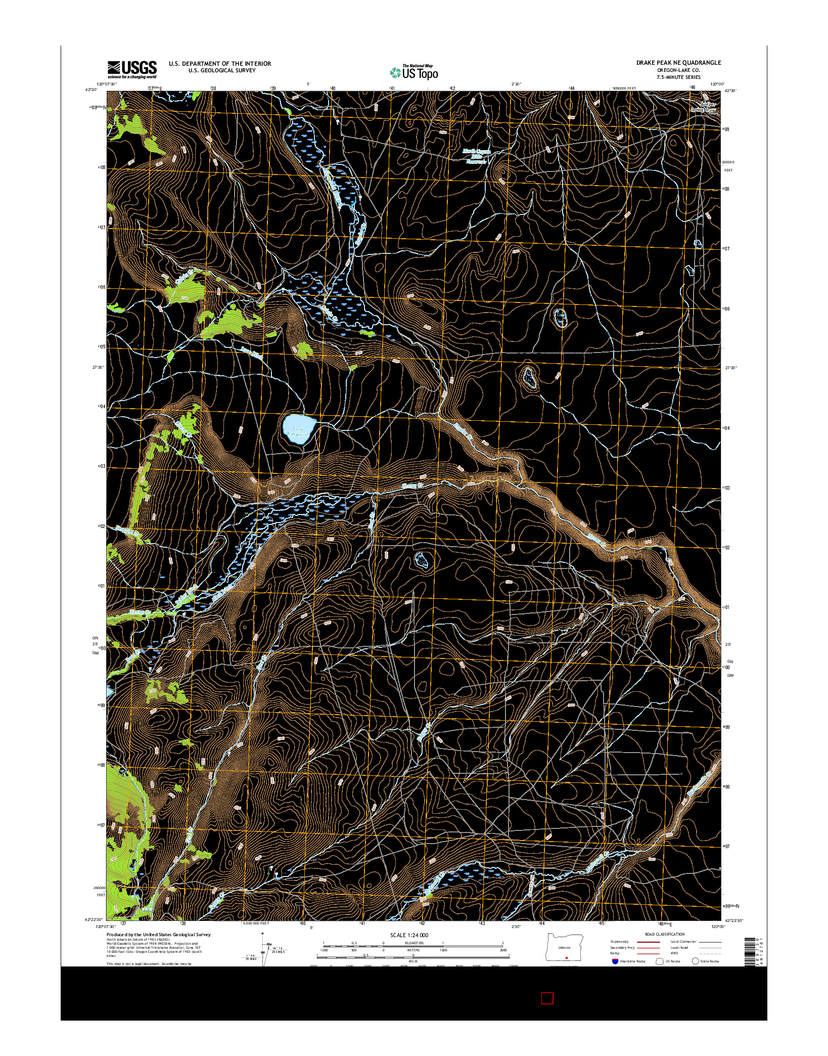 USGS US TOPO 7.5-MINUTE MAP FOR DRAKE PEAK NE, OR 2017
