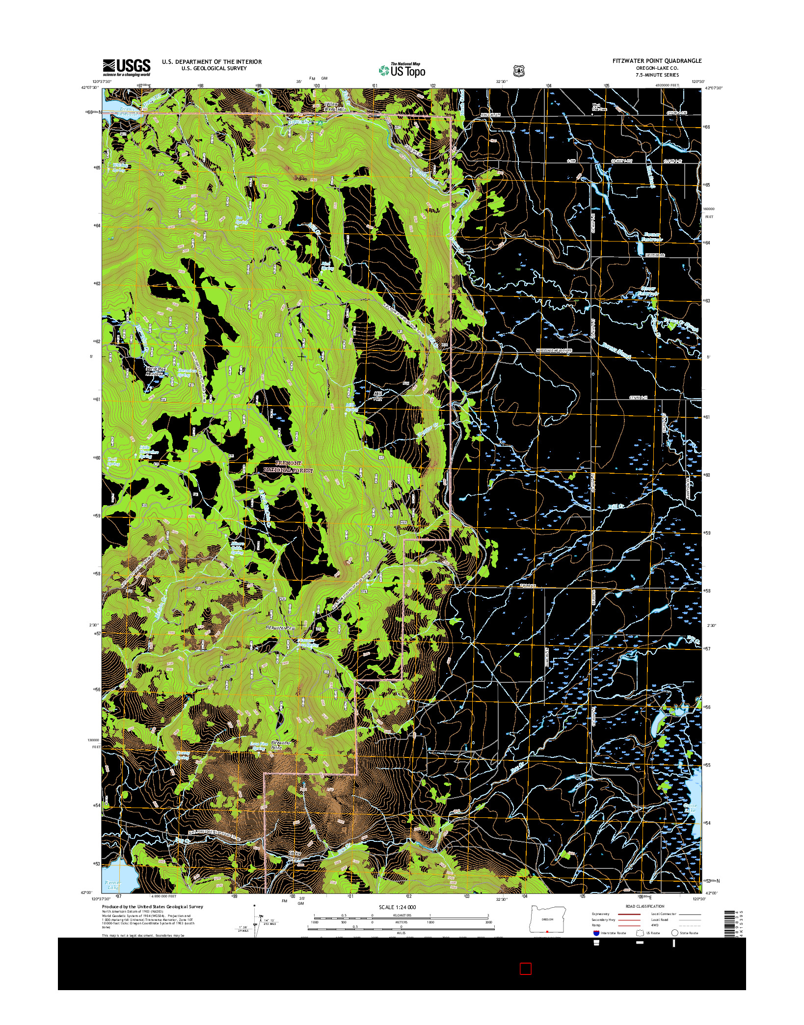 USGS US TOPO 7.5-MINUTE MAP FOR FITZWATER POINT, OR 2017