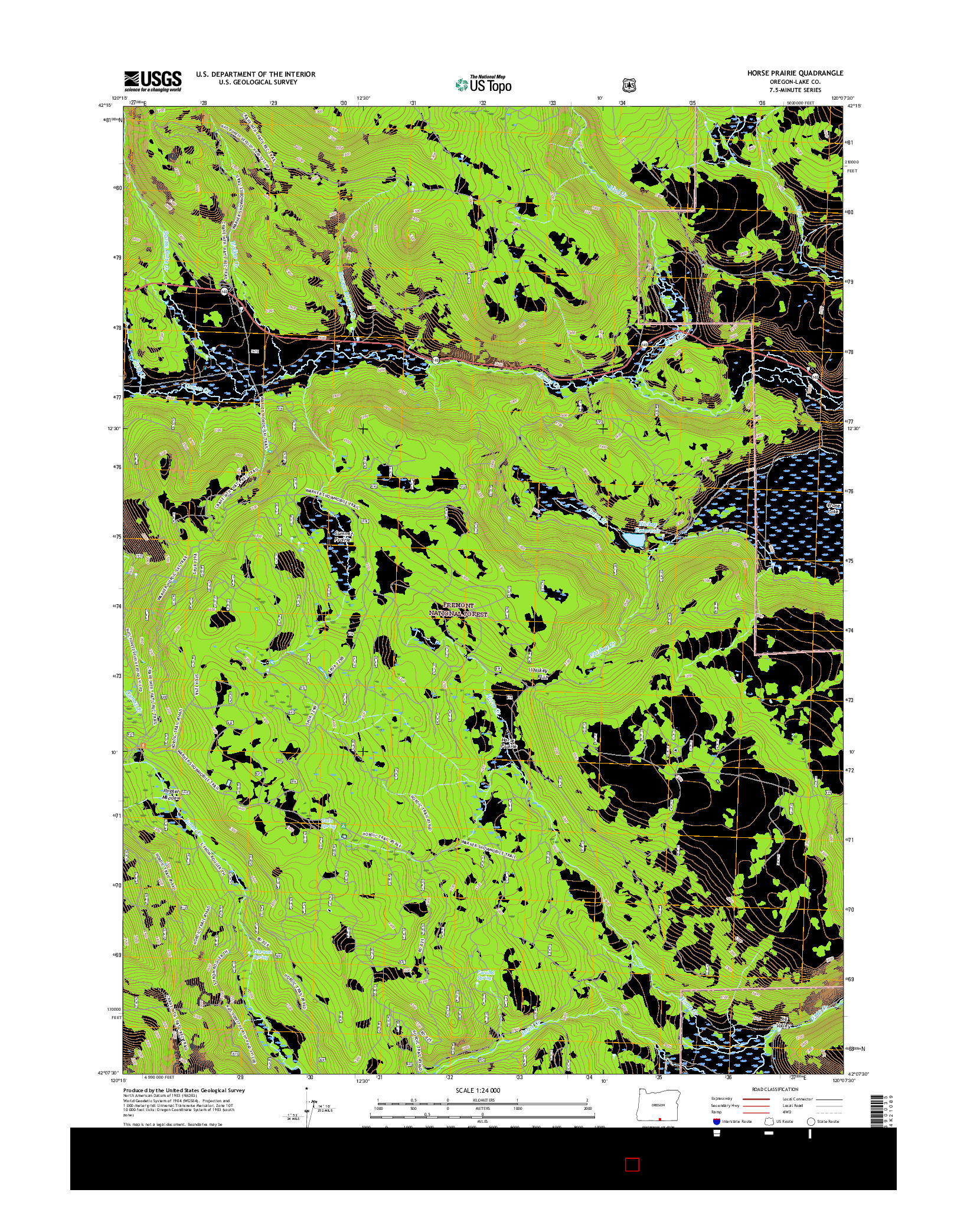 USGS US TOPO 7.5-MINUTE MAP FOR HORSE PRAIRIE, OR 2017