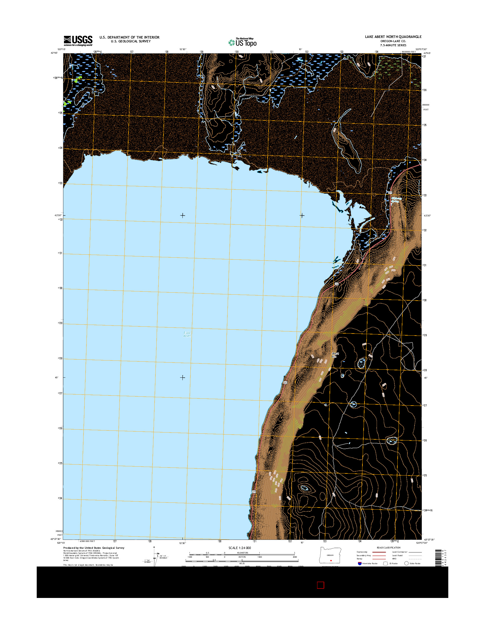 USGS US TOPO 7.5-MINUTE MAP FOR LAKE ABERT NORTH, OR 2017