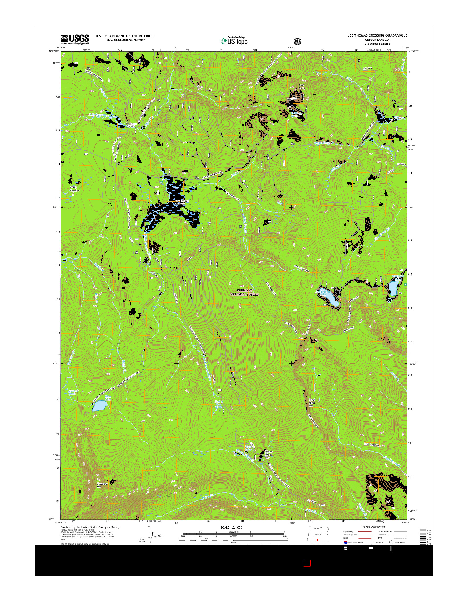 USGS US TOPO 7.5-MINUTE MAP FOR LEE THOMAS CROSSING, OR 2017