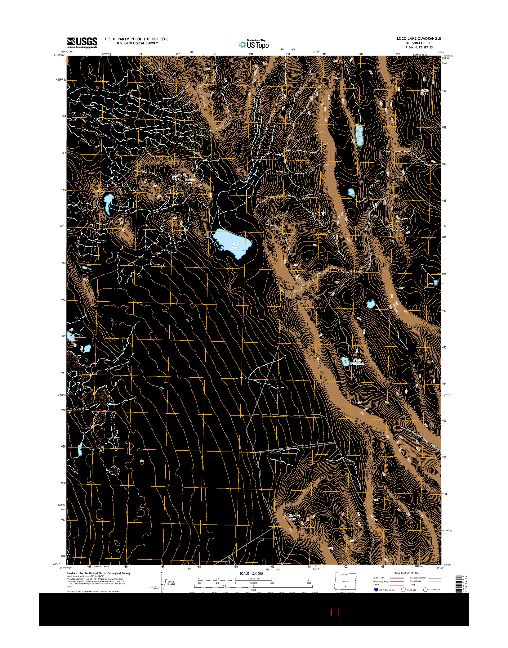 USGS US TOPO 7.5-MINUTE MAP FOR LOCO LAKE, OR 2017