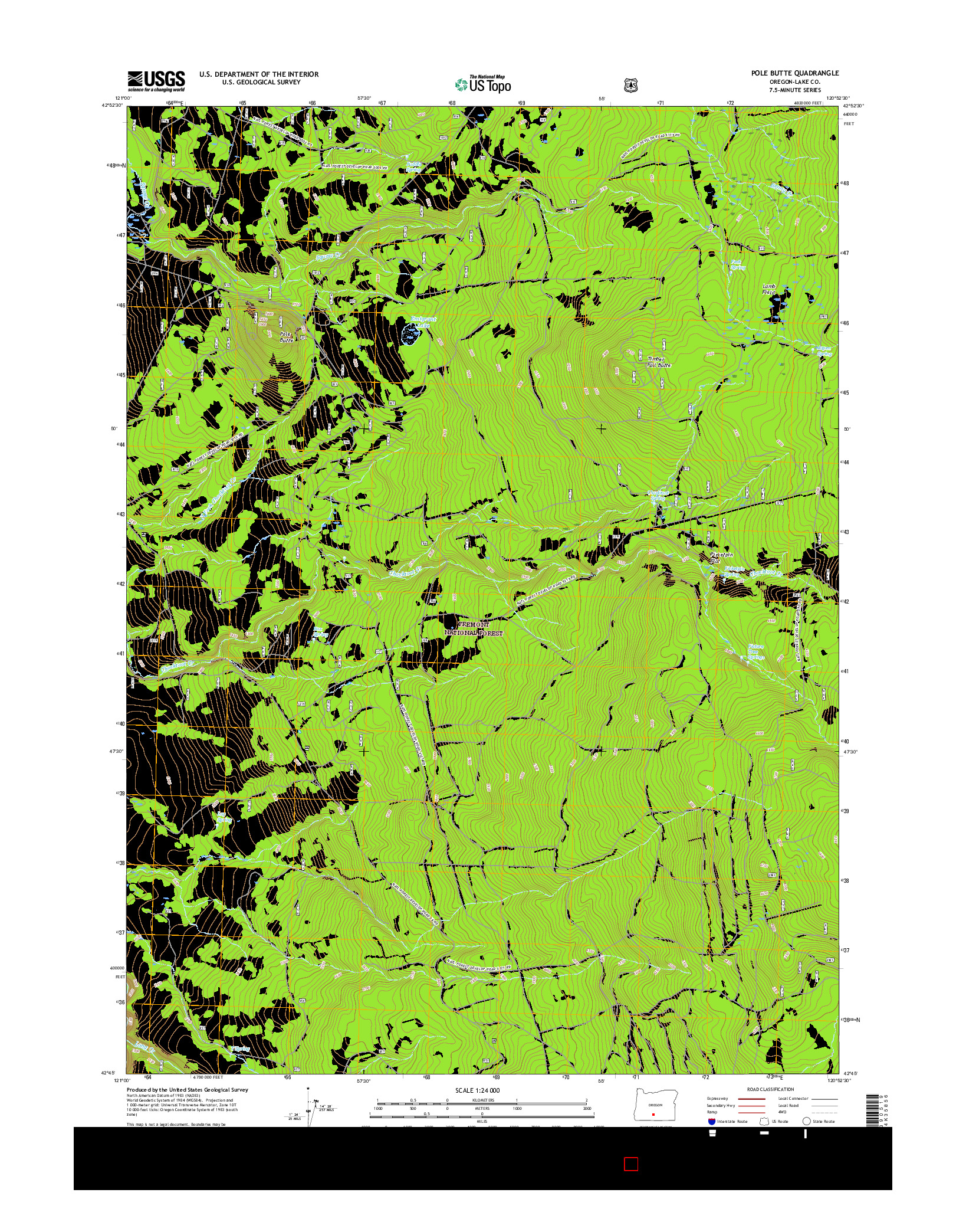 USGS US TOPO 7.5-MINUTE MAP FOR POLE BUTTE, OR 2017