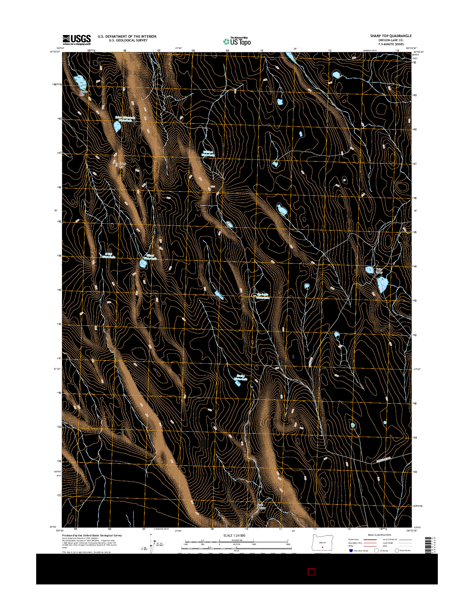 USGS US TOPO 7.5-MINUTE MAP FOR SHARP TOP, OR 2017