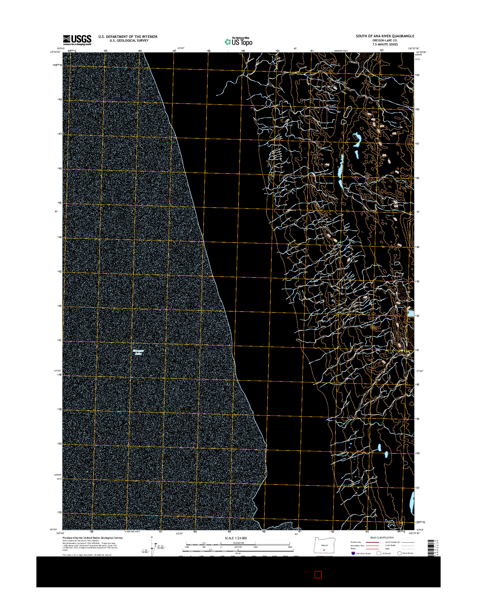 USGS US TOPO 7.5-MINUTE MAP FOR SOUTH OF ANA RIVER, OR 2017