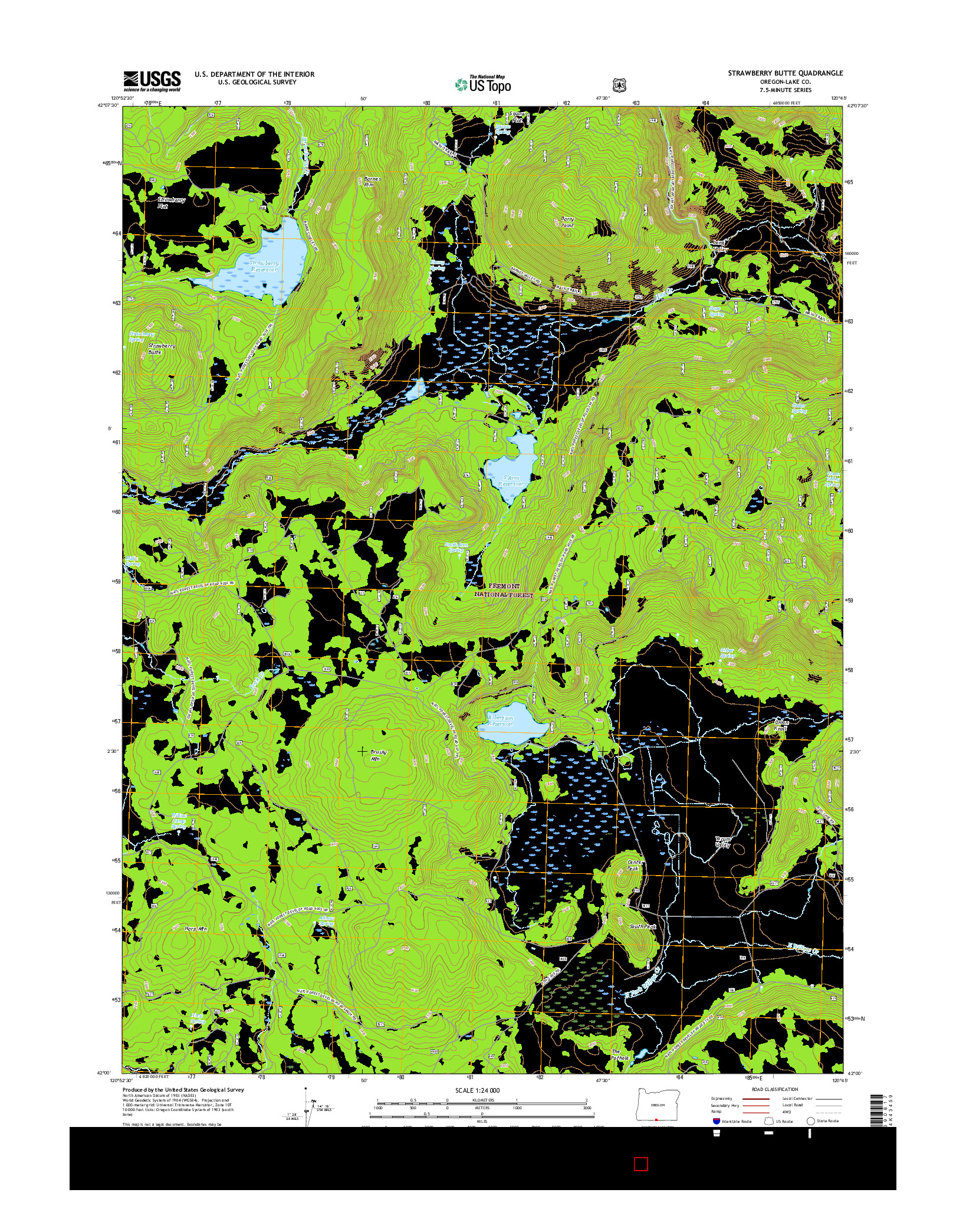 USGS US TOPO 7.5-MINUTE MAP FOR STRAWBERRY BUTTE, OR 2017