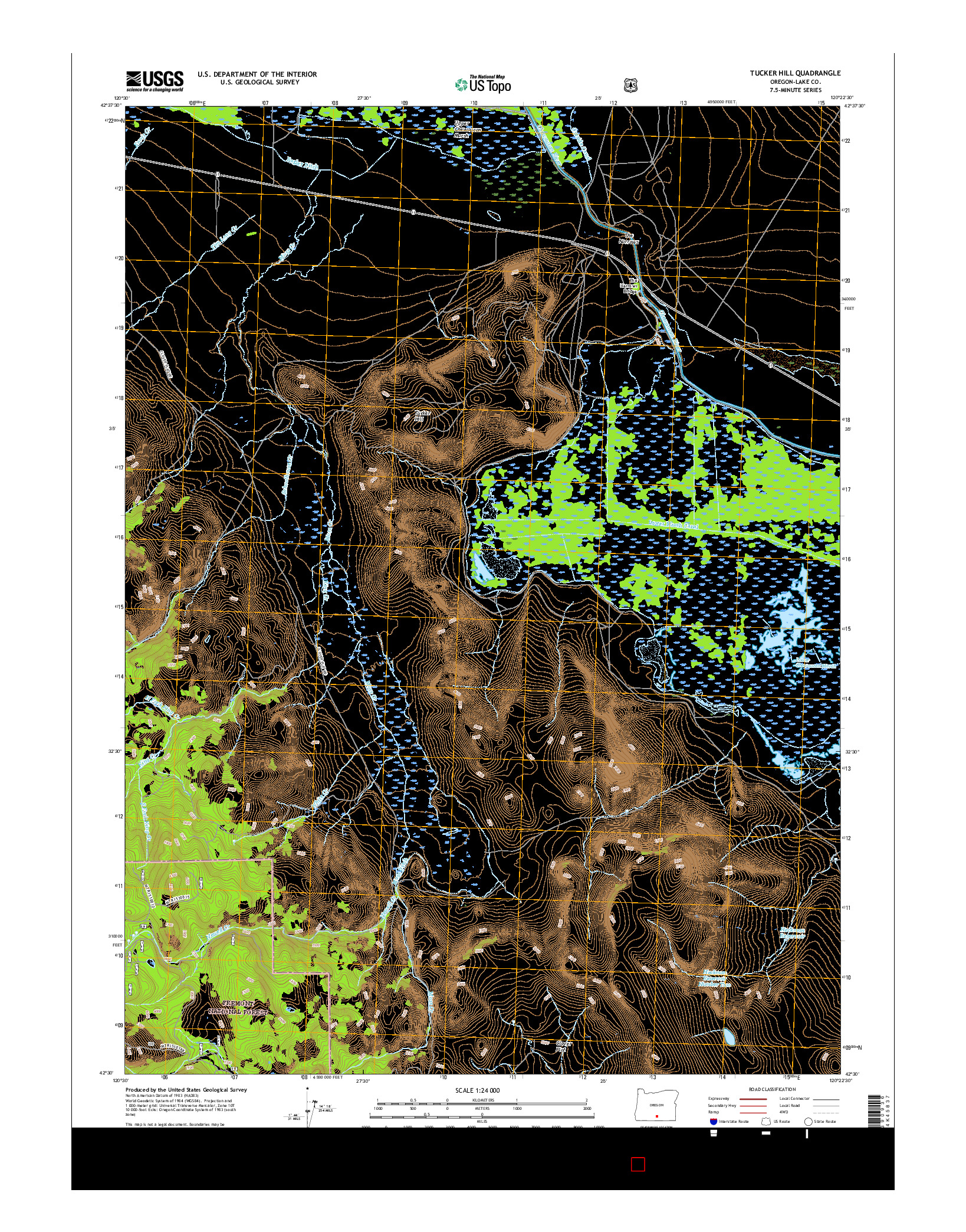 USGS US TOPO 7.5-MINUTE MAP FOR TUCKER HILL, OR 2017