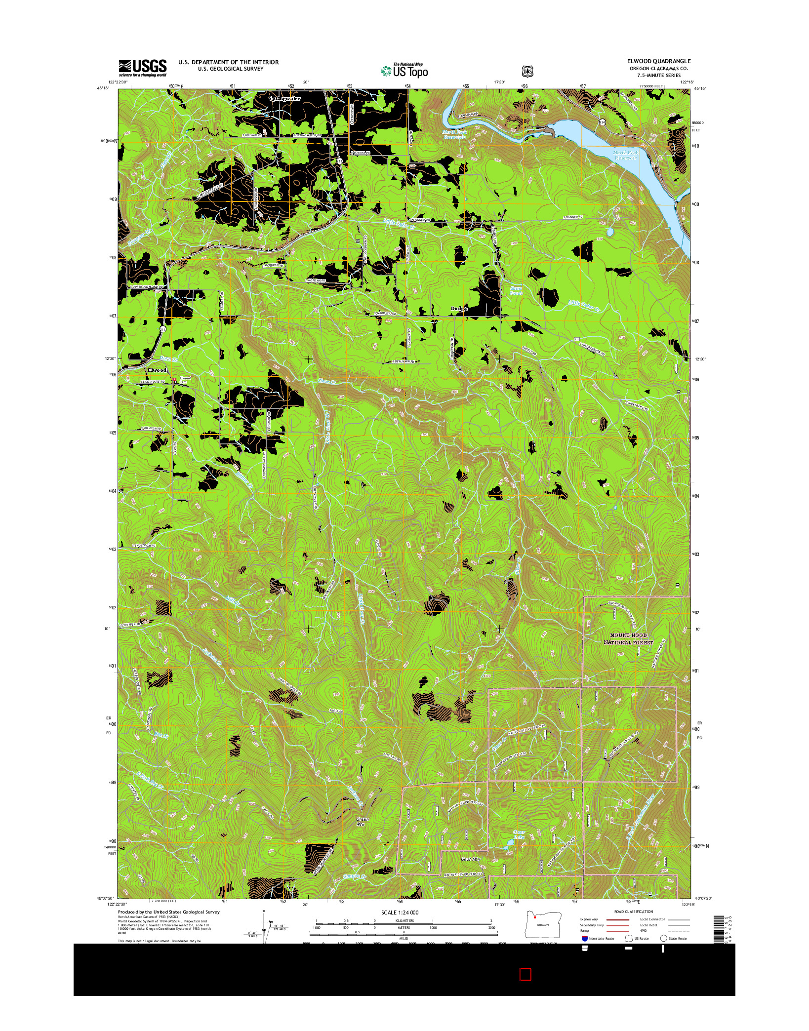 USGS US TOPO 7.5-MINUTE MAP FOR ELWOOD, OR 2017