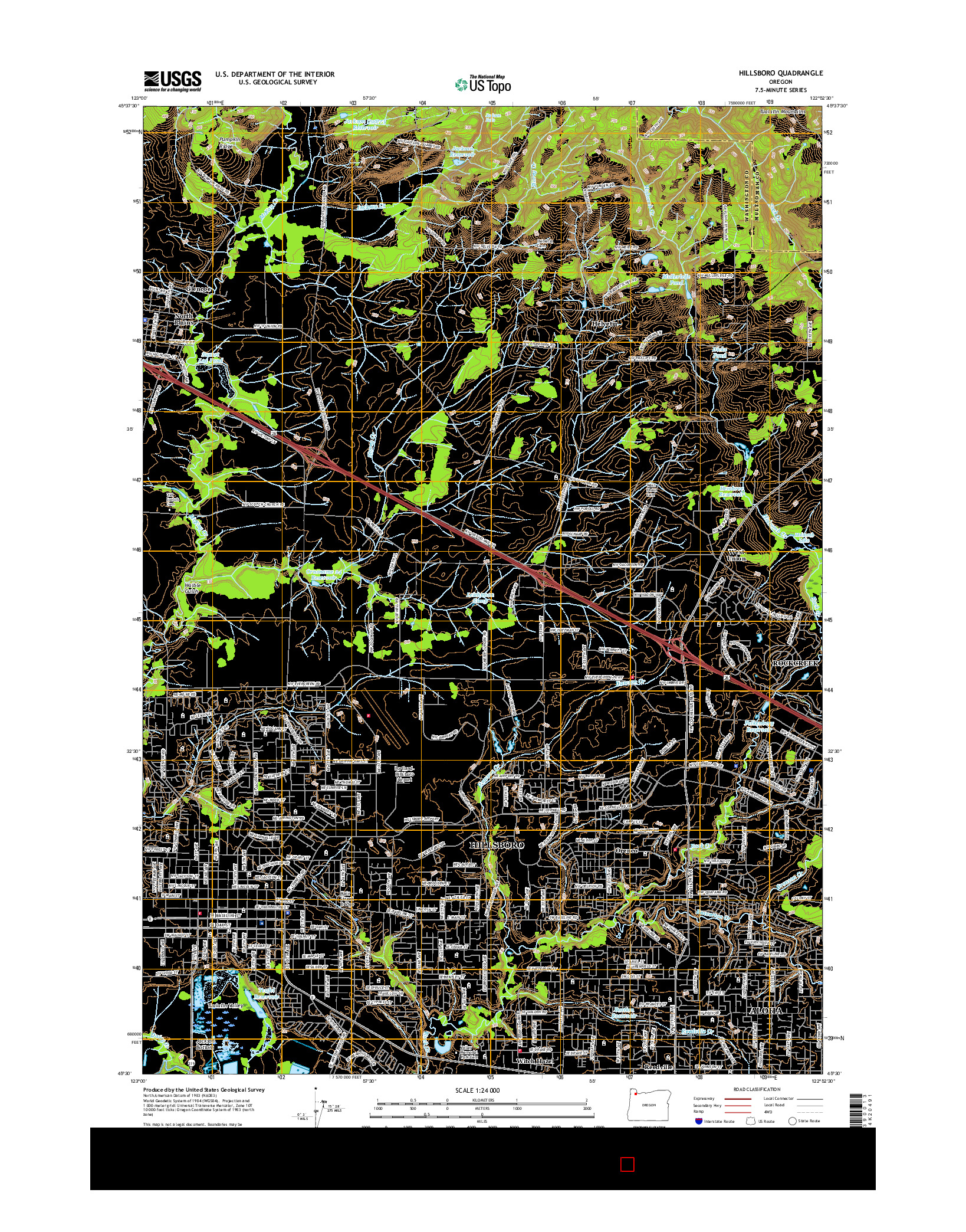 USGS US TOPO 7.5-MINUTE MAP FOR HILLSBORO, OR 2017