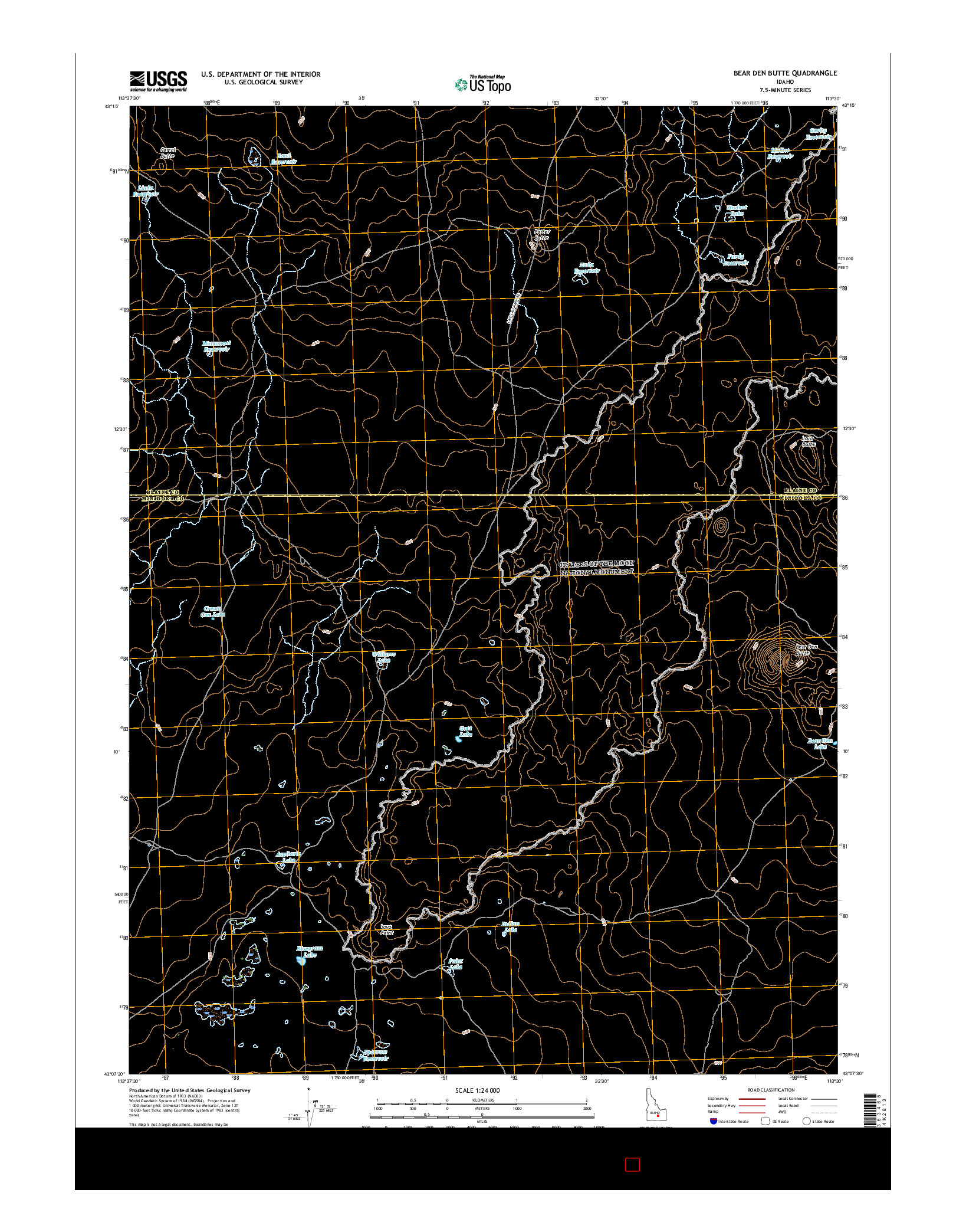 USGS US TOPO 7.5-MINUTE MAP FOR BEAR DEN BUTTE, ID 2017