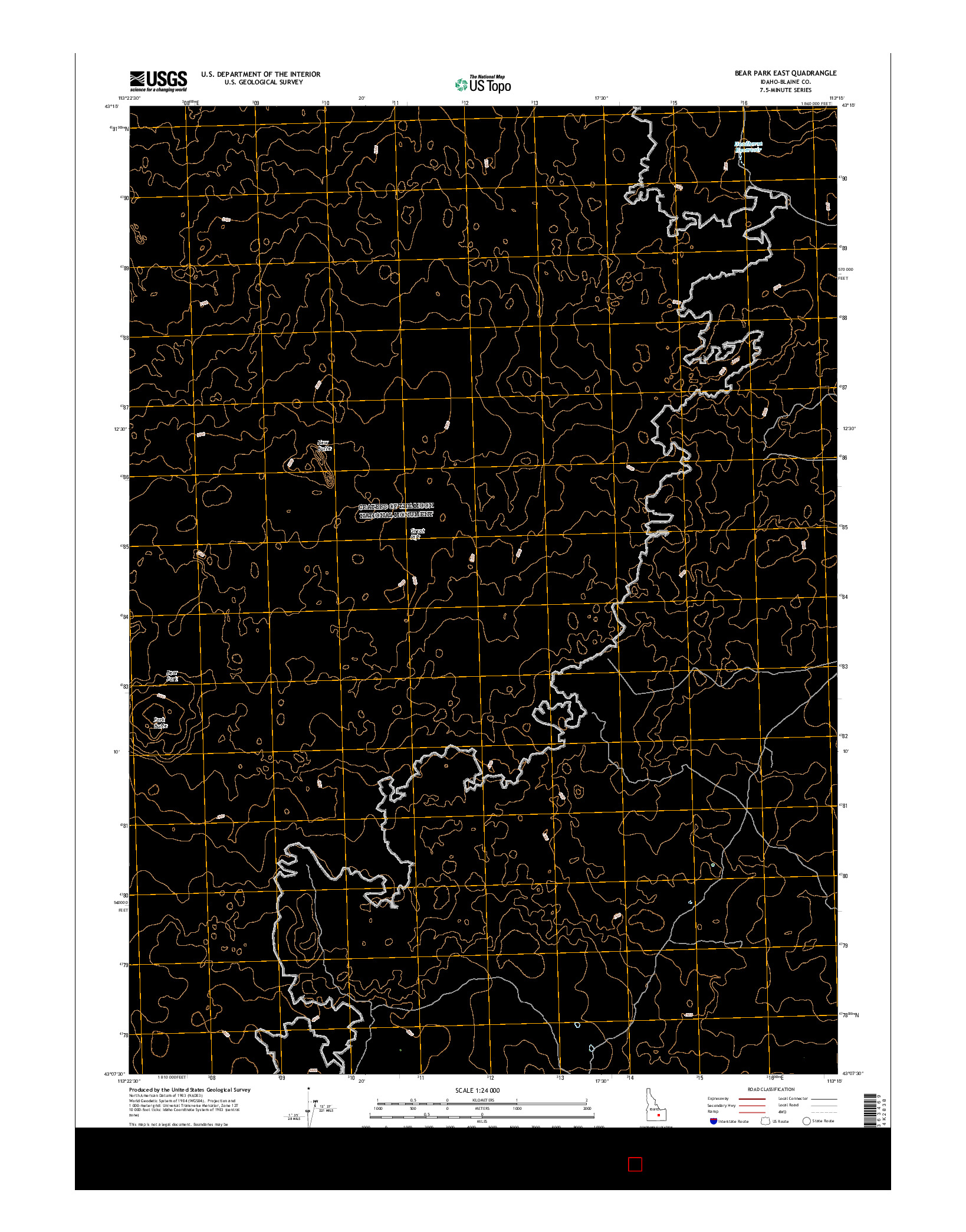 USGS US TOPO 7.5-MINUTE MAP FOR BEAR PARK EAST, ID 2017