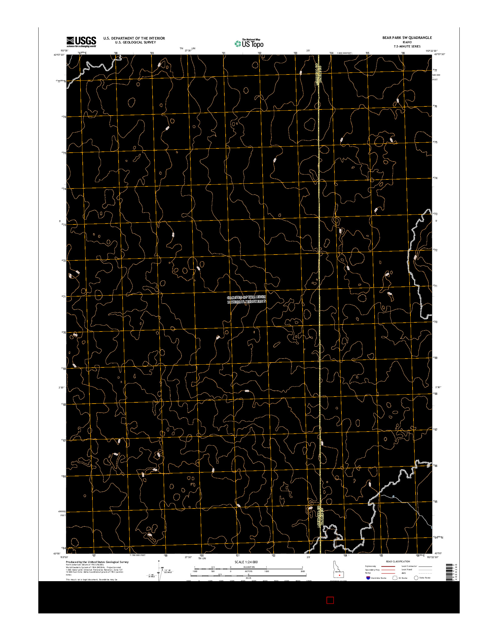 USGS US TOPO 7.5-MINUTE MAP FOR BEAR PARK SW, ID 2017