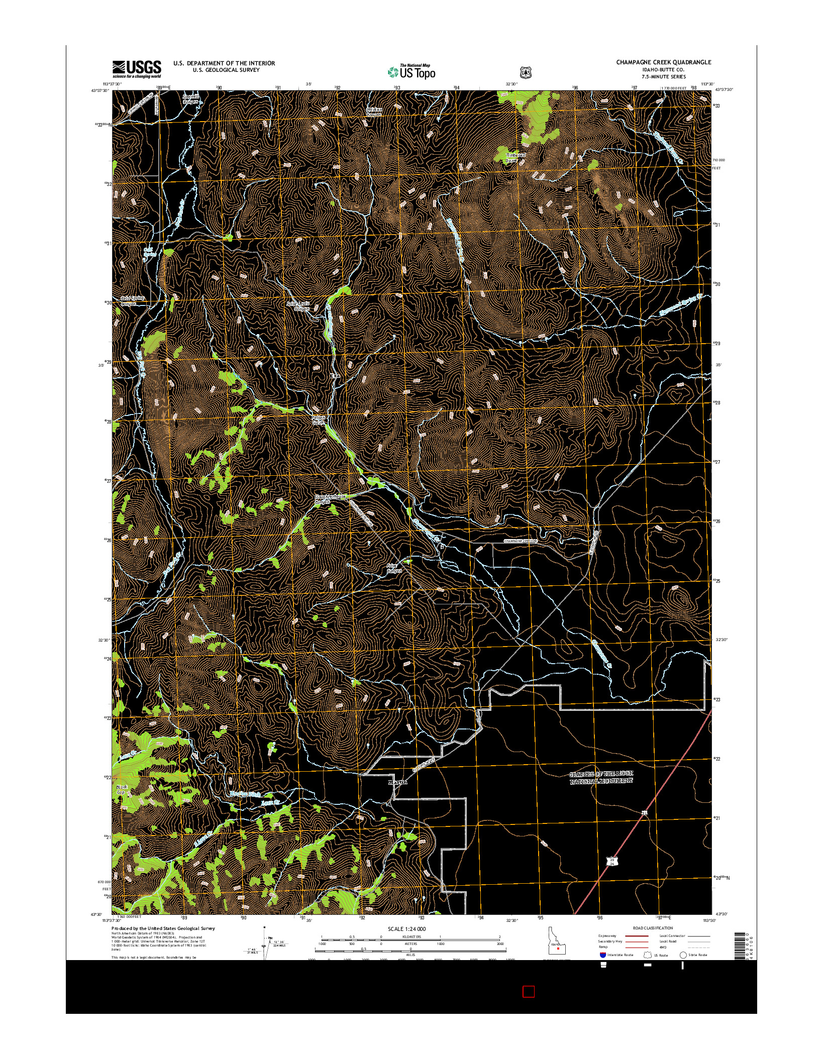 USGS US TOPO 7.5-MINUTE MAP FOR CHAMPAGNE CREEK, ID 2017