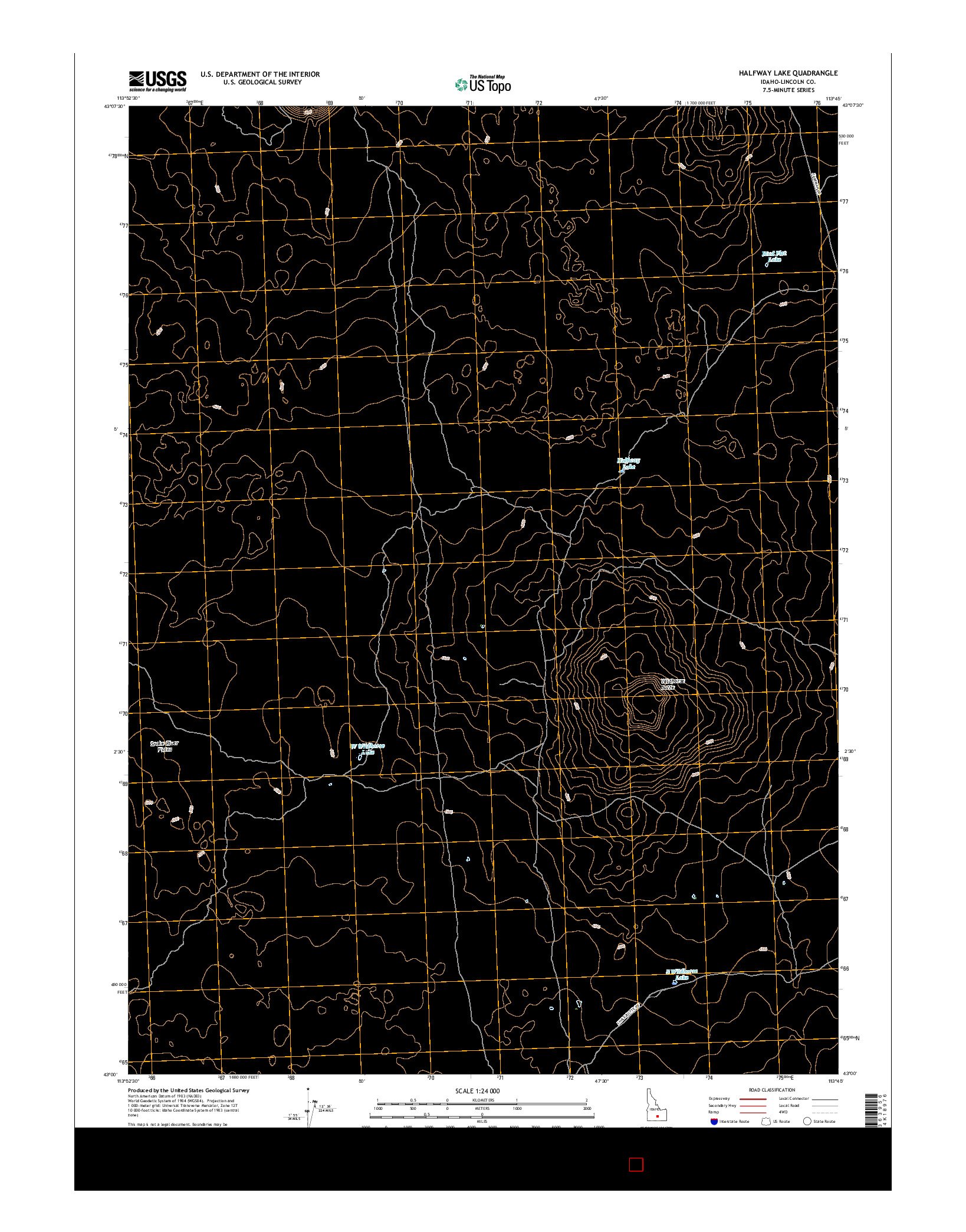 USGS US TOPO 7.5-MINUTE MAP FOR HALFWAY LAKE, ID 2017