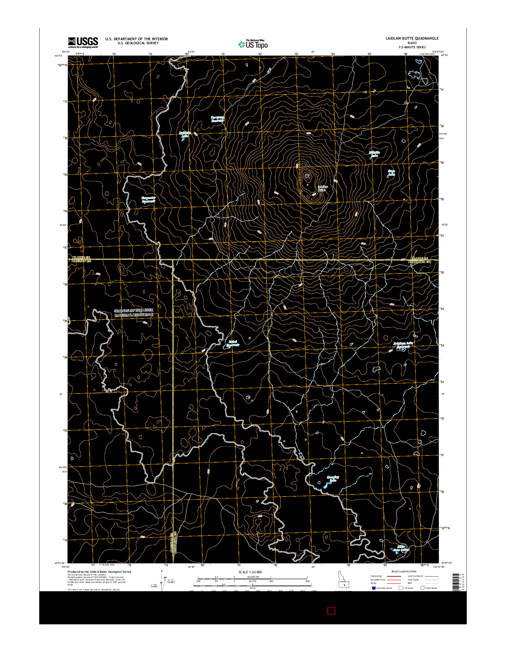 USGS US TOPO 7.5-MINUTE MAP FOR LAIDLAW BUTTE, ID 2017