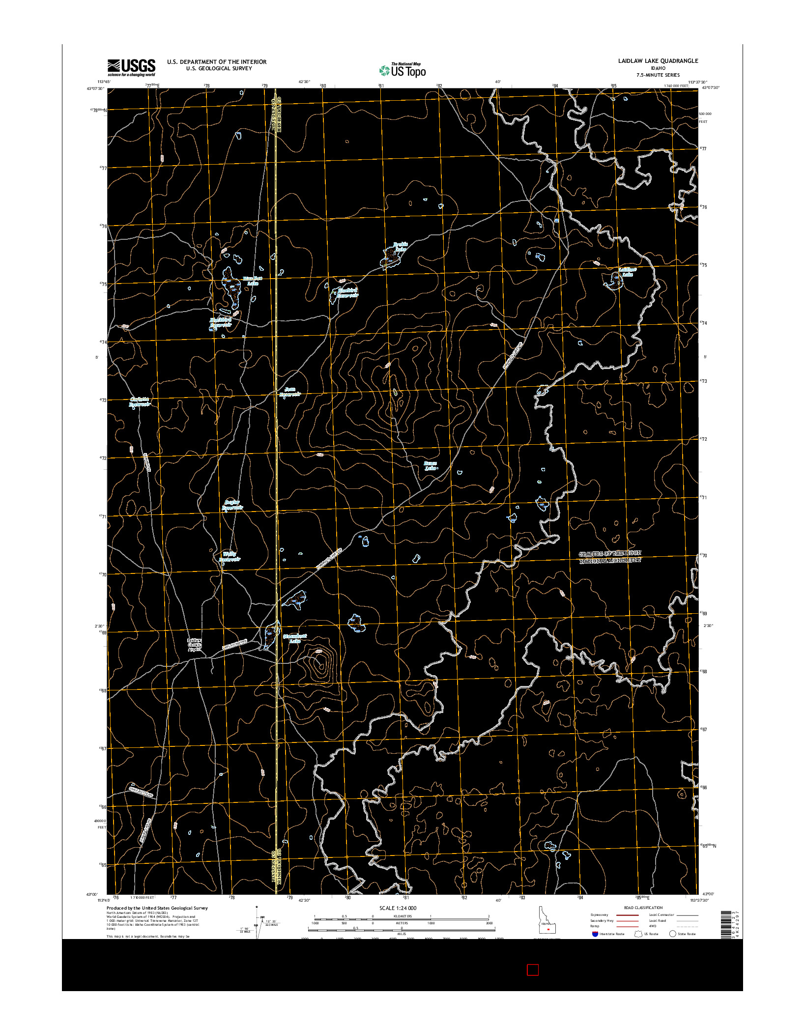 USGS US TOPO 7.5-MINUTE MAP FOR LAIDLAW LAKE, ID 2017