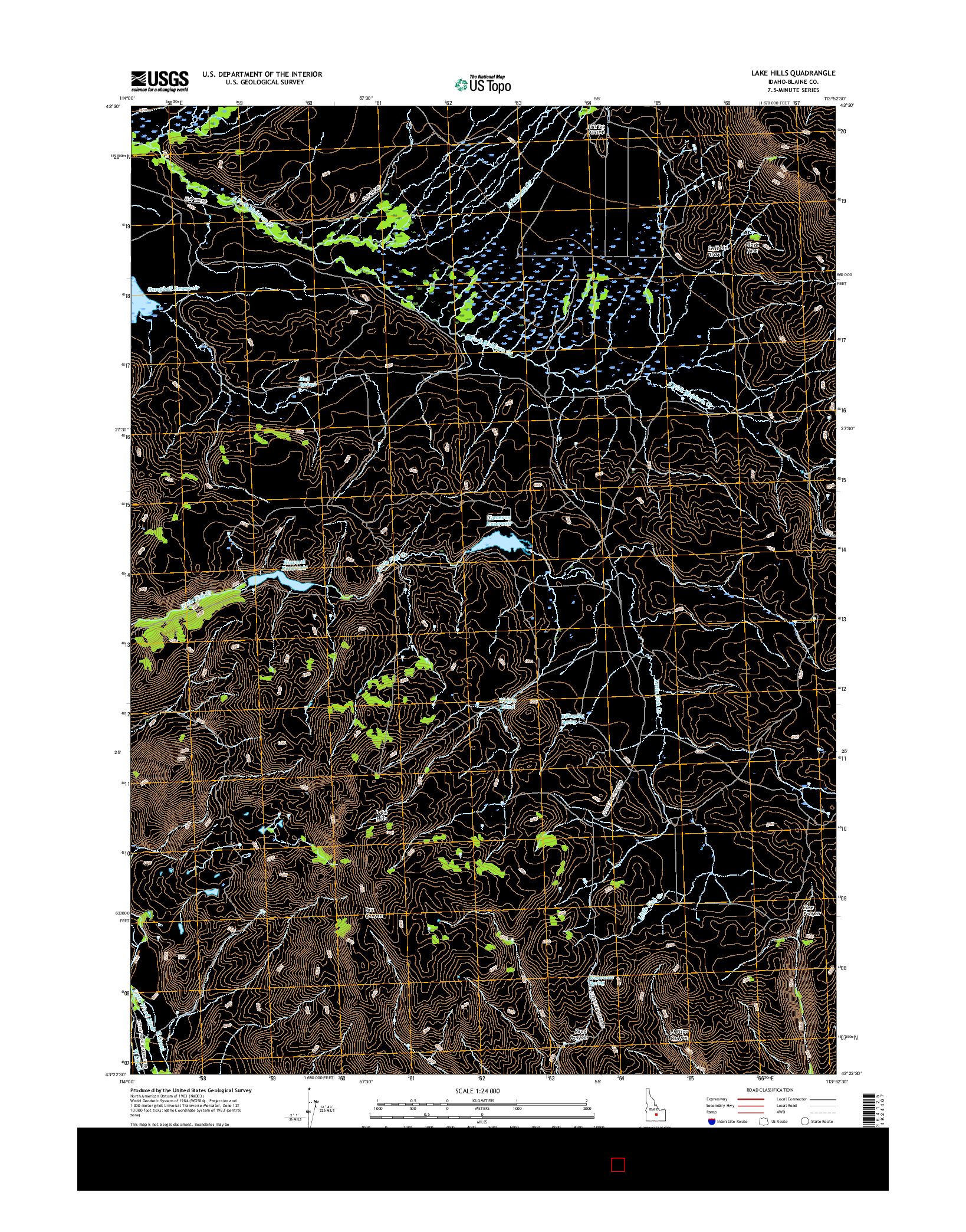 USGS US TOPO 7.5-MINUTE MAP FOR LAKE HILLS, ID 2017