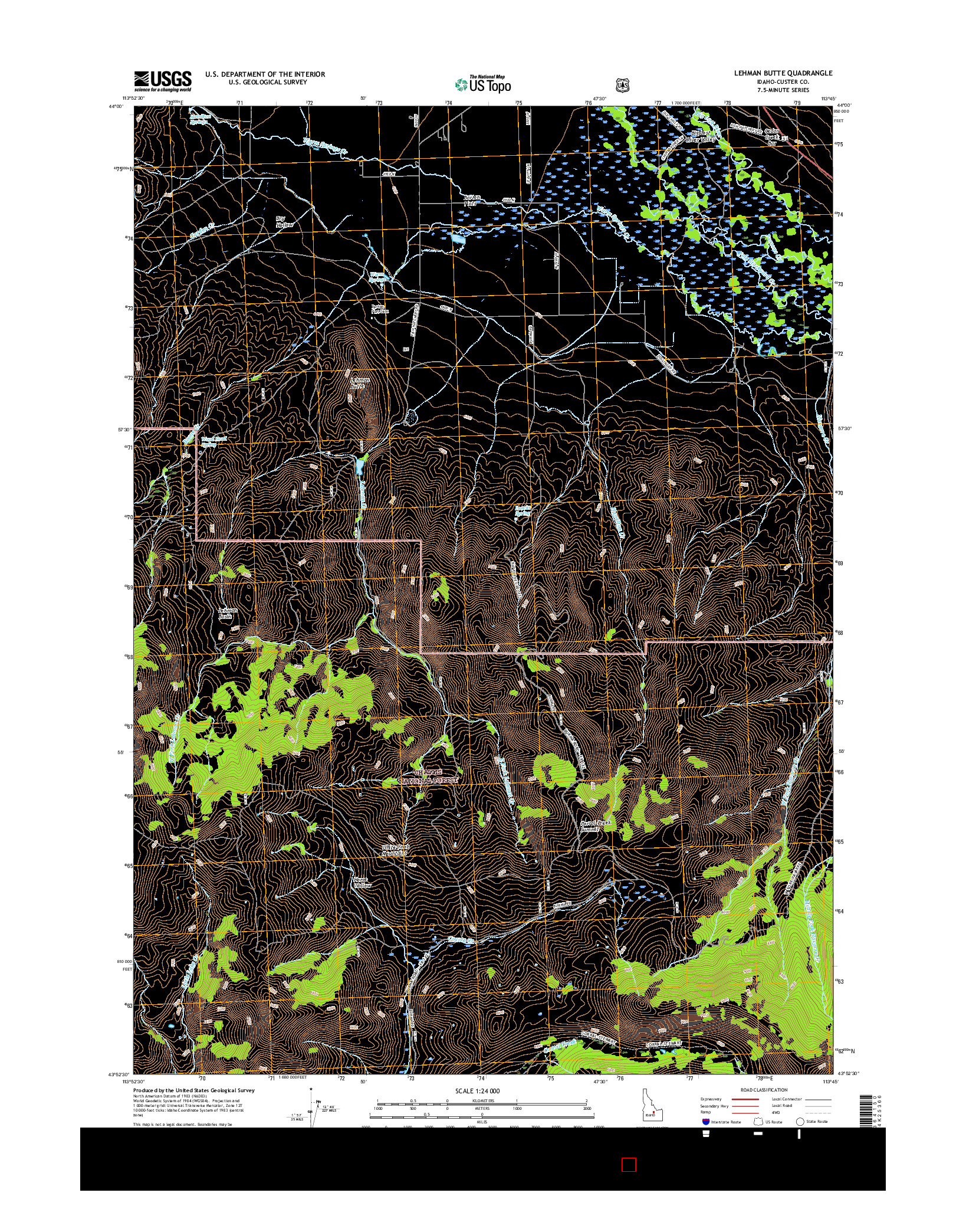 USGS US TOPO 7.5-MINUTE MAP FOR LEHMAN BUTTE, ID 2017