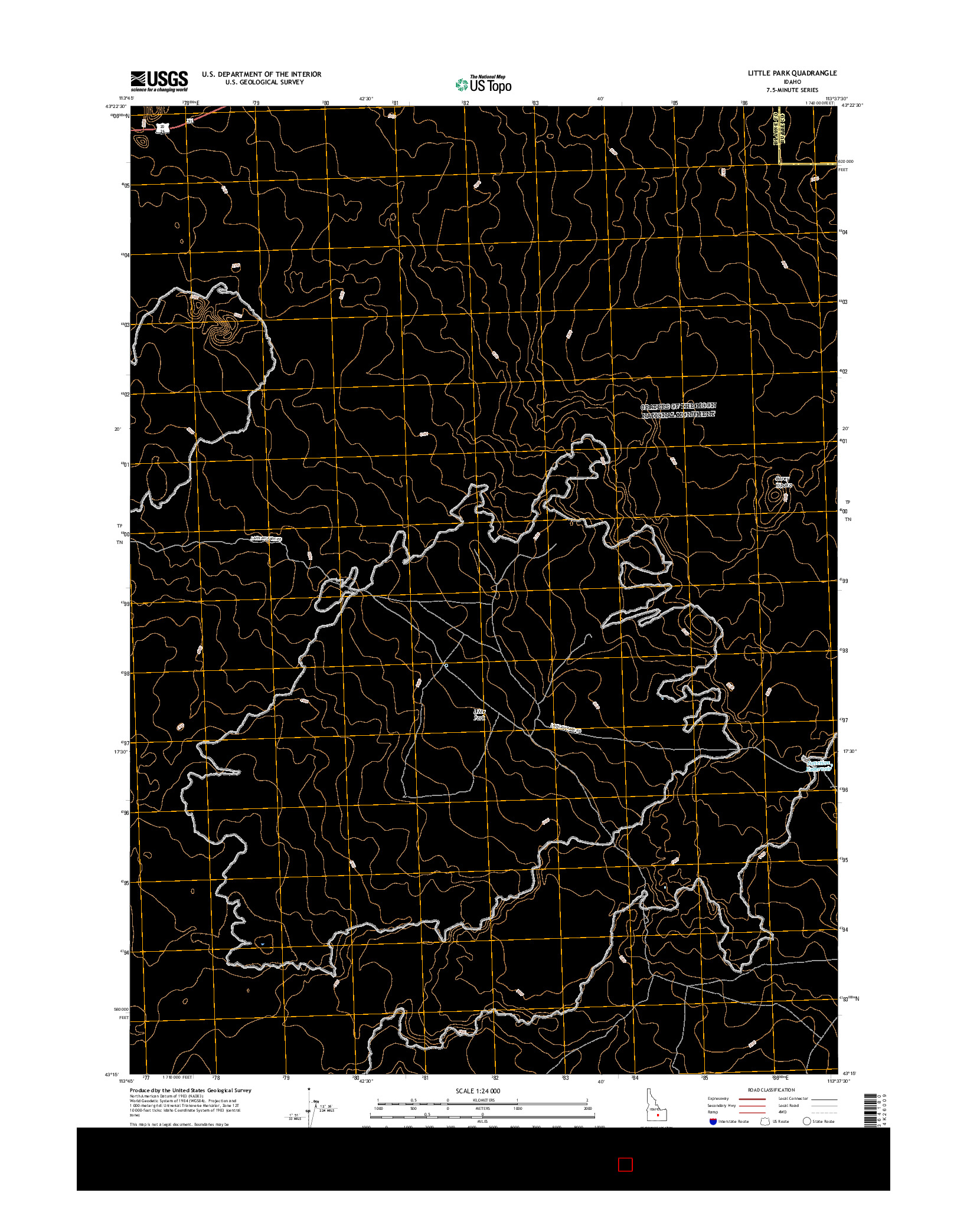 USGS US TOPO 7.5-MINUTE MAP FOR LITTLE PARK, ID 2017