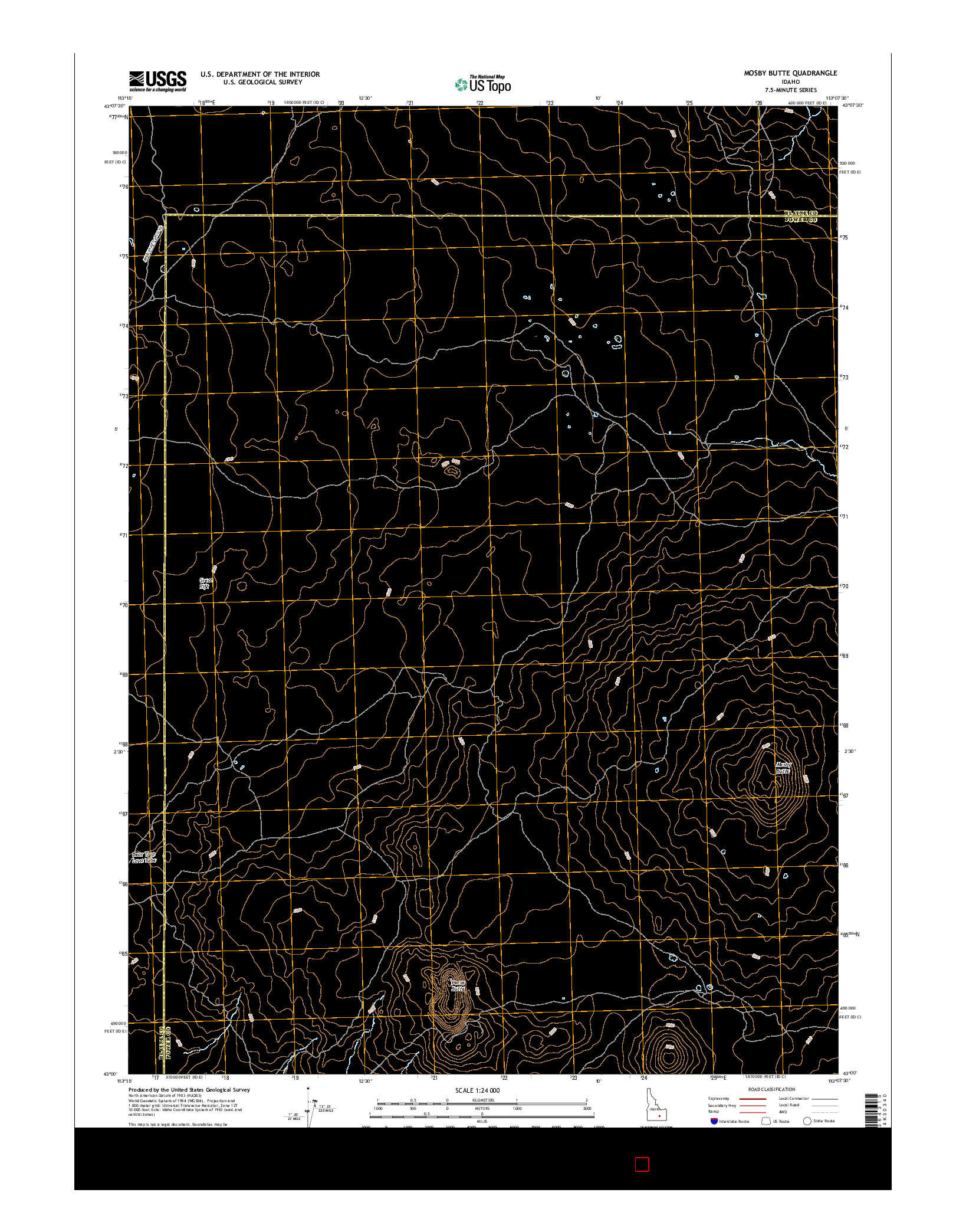 USGS US TOPO 7.5-MINUTE MAP FOR MOSBY BUTTE, ID 2017