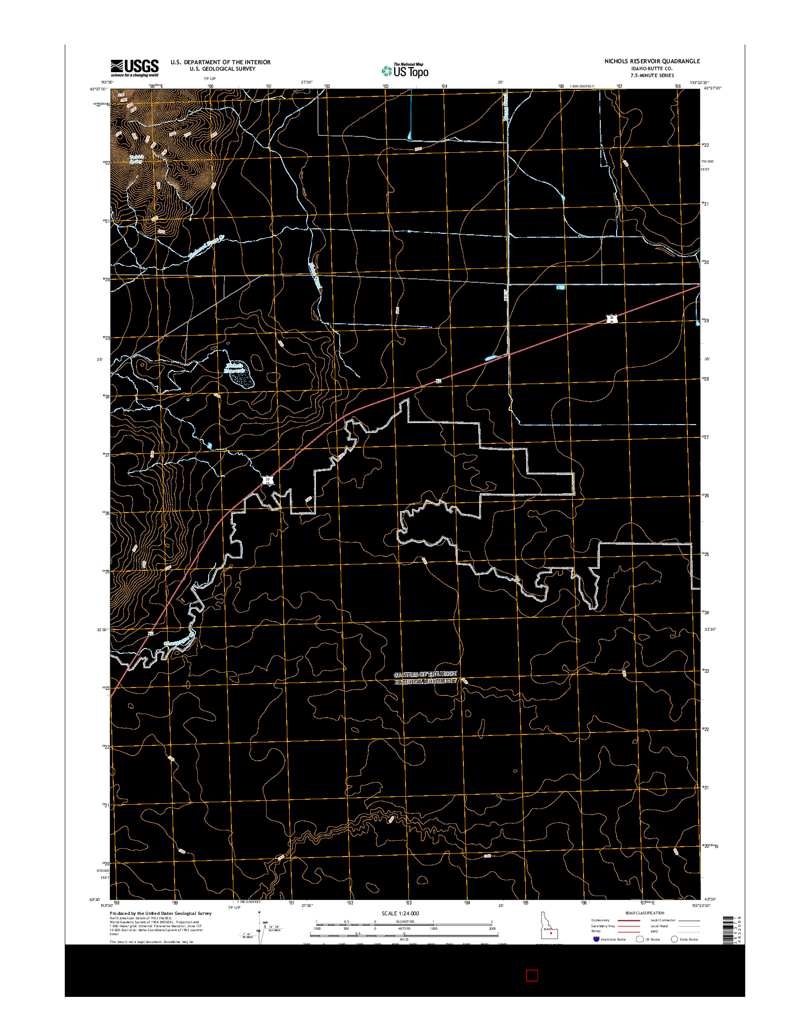 USGS US TOPO 7.5-MINUTE MAP FOR NICHOLS RESERVOIR, ID 2017