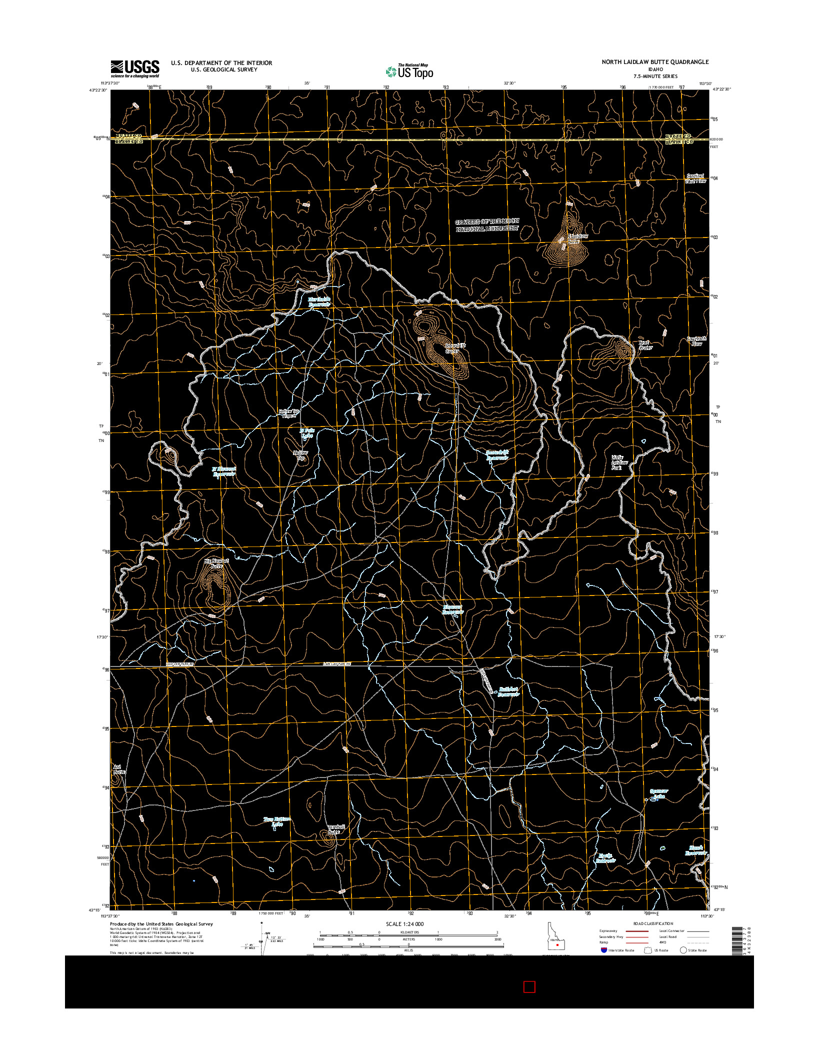 USGS US TOPO 7.5-MINUTE MAP FOR NORTH LAIDLAW BUTTE, ID 2017