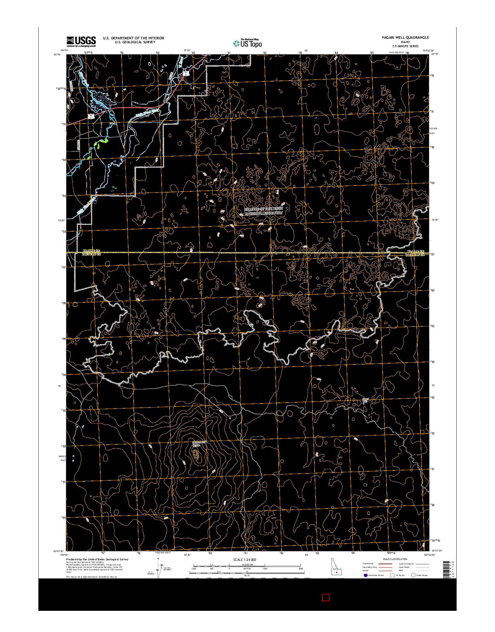 USGS US TOPO 7.5-MINUTE MAP FOR PAGARI WELL, ID 2017